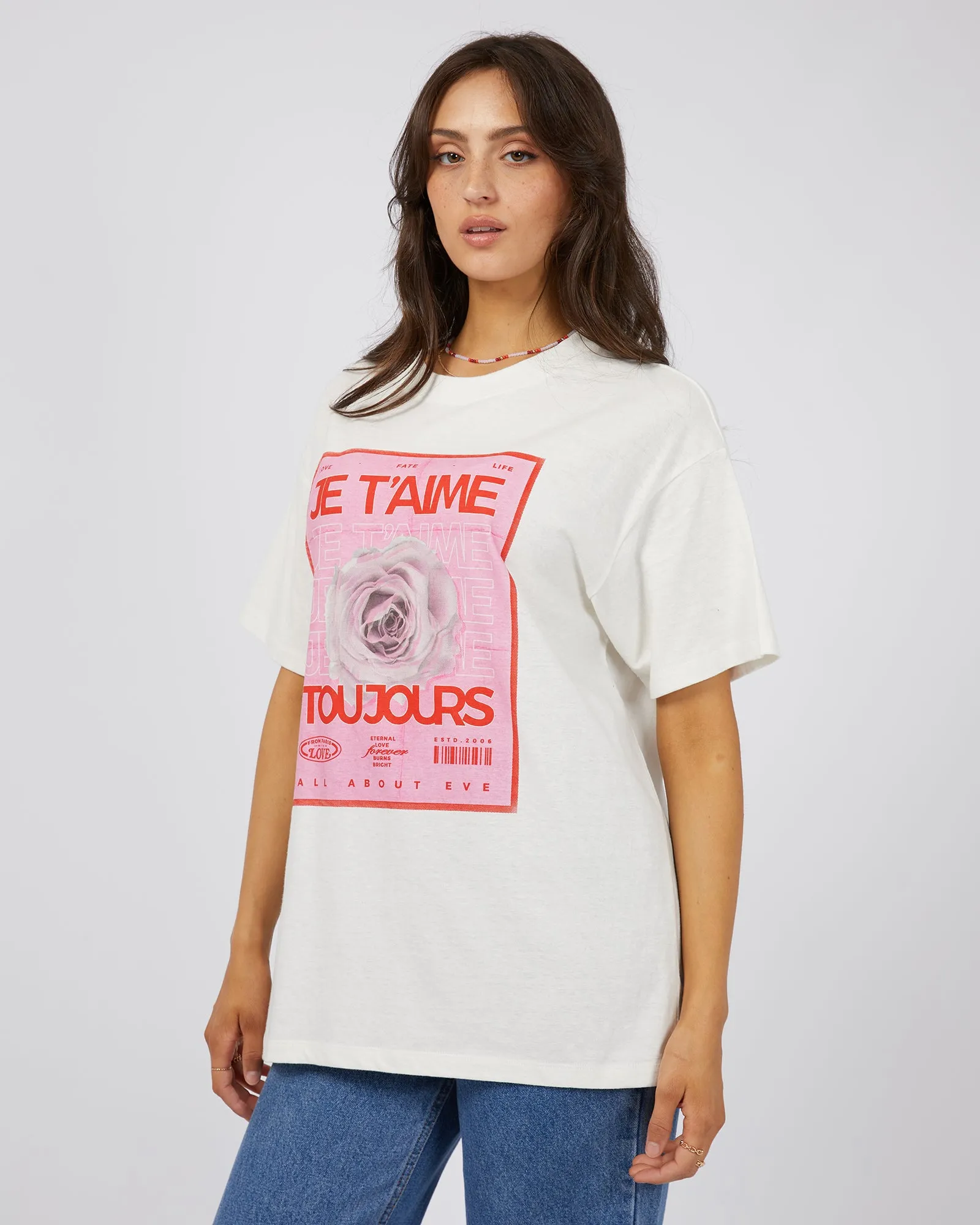 Je T'aime Oversized Tee Vintage White sold by edge clothing product image thumbnail 4