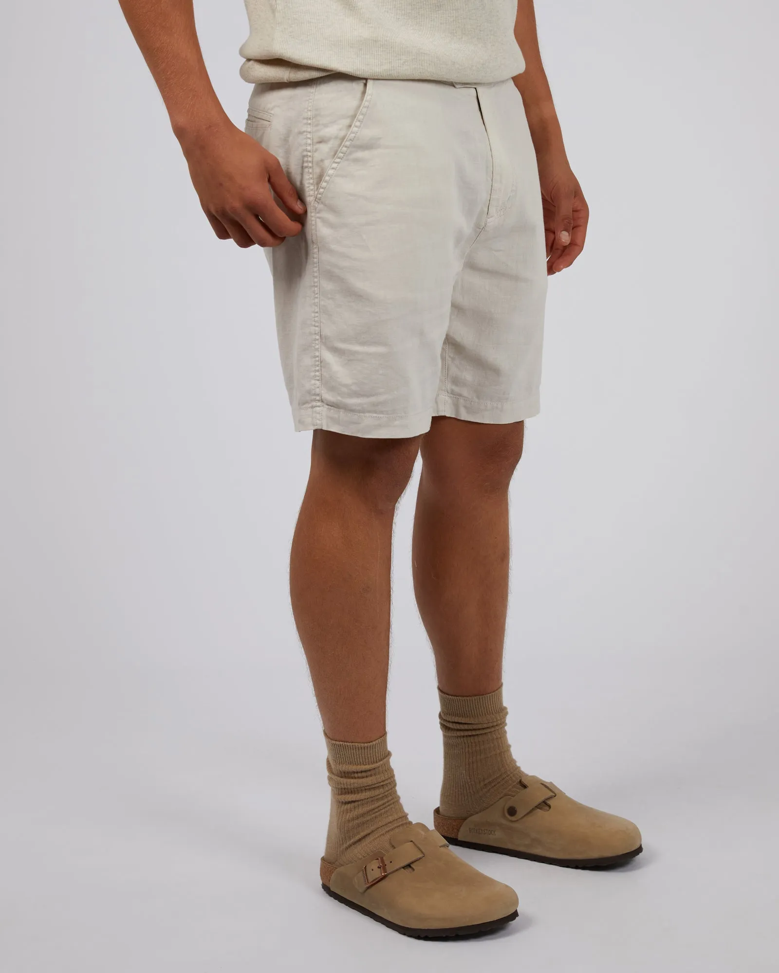 Tab Linen Short Oat sold by edge clothing