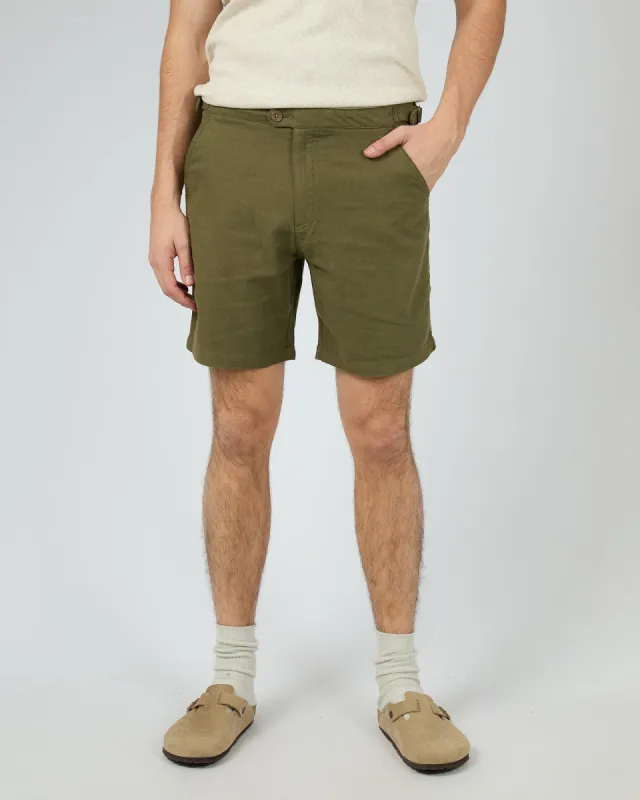 Tab Linen Short Khaki sold by edge clothing