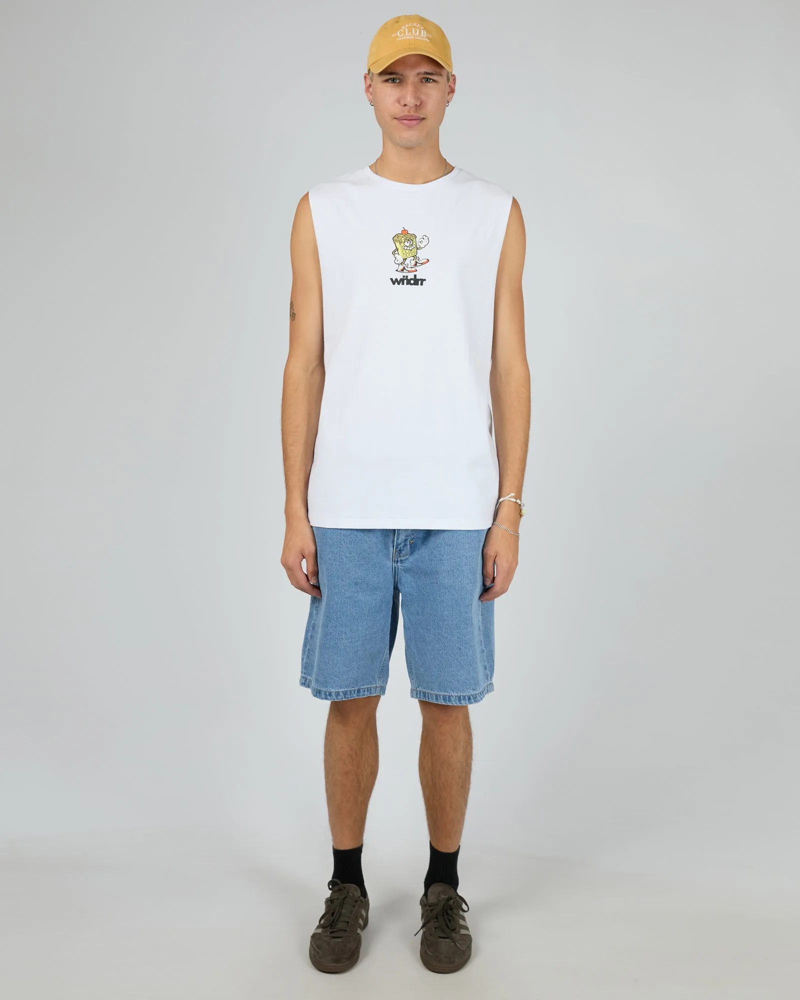 Waffle House Muscle Top White sold by edge clothing