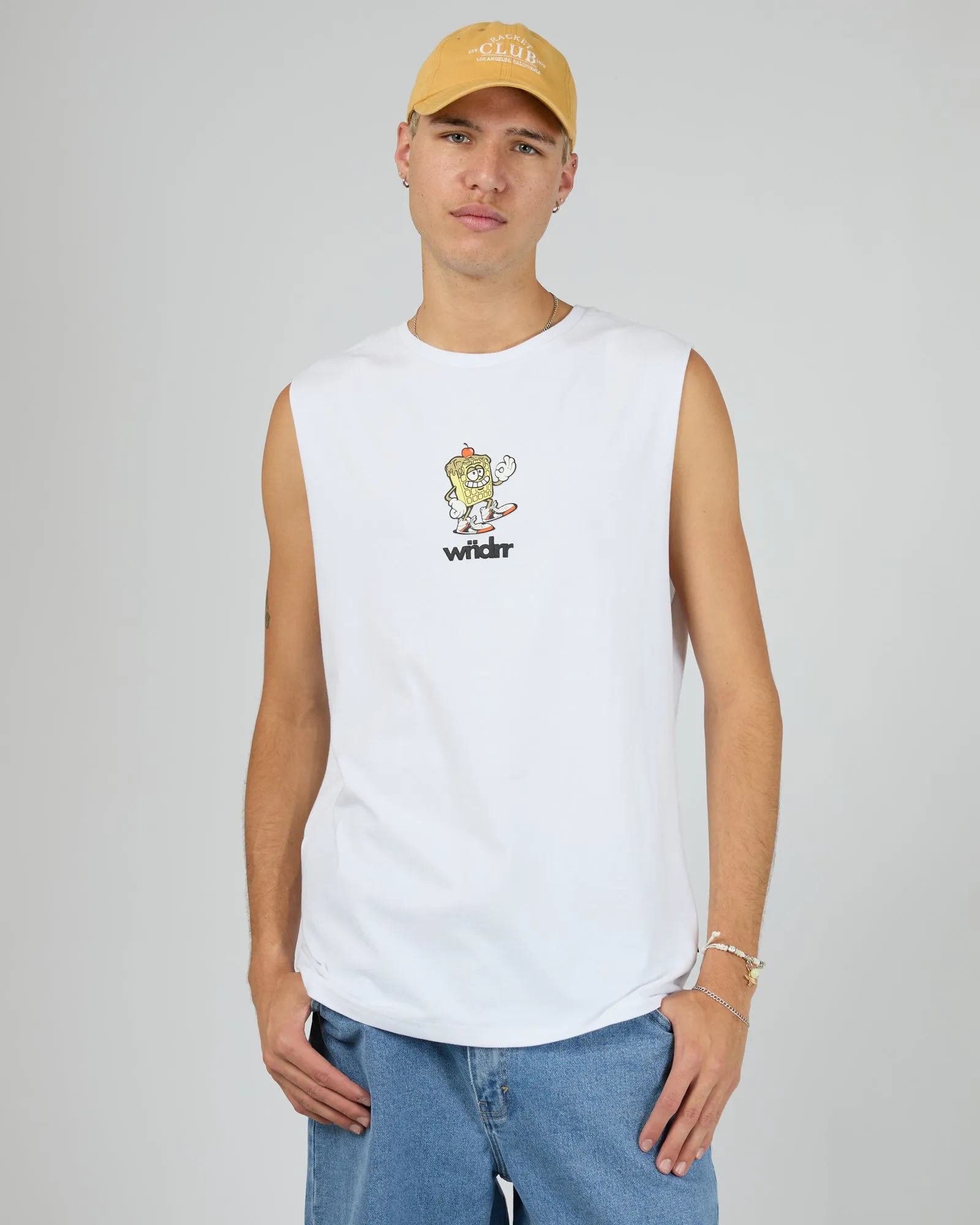 Waffle House Muscle Top White sold by edge clothing product image thumbnail 3