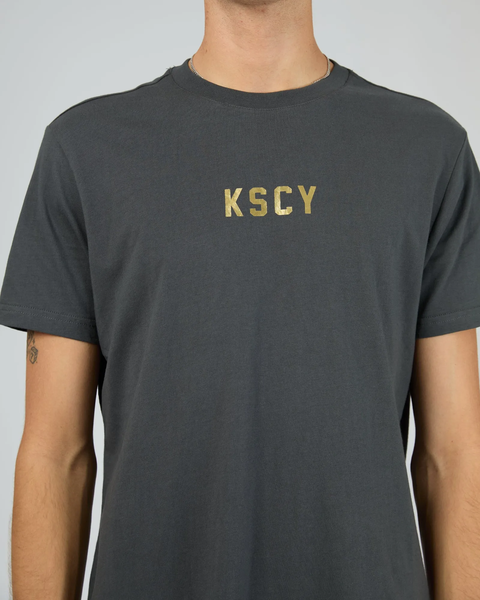 Rhos Dual Curved Tee Asphalt sold by edge clothing product image thumbnail 5