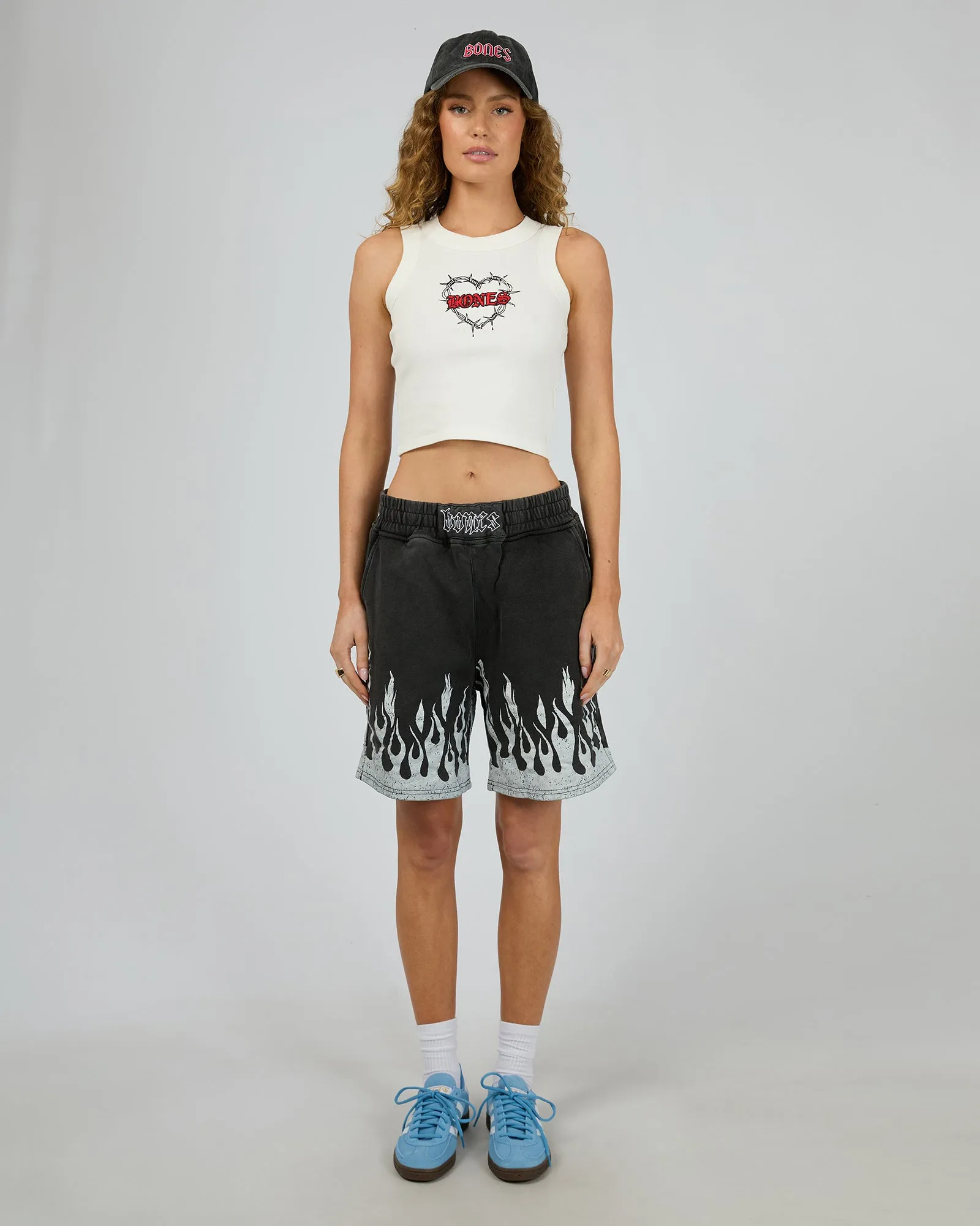 Love Hurts Rib Crop Vintage White sold by edge clothing