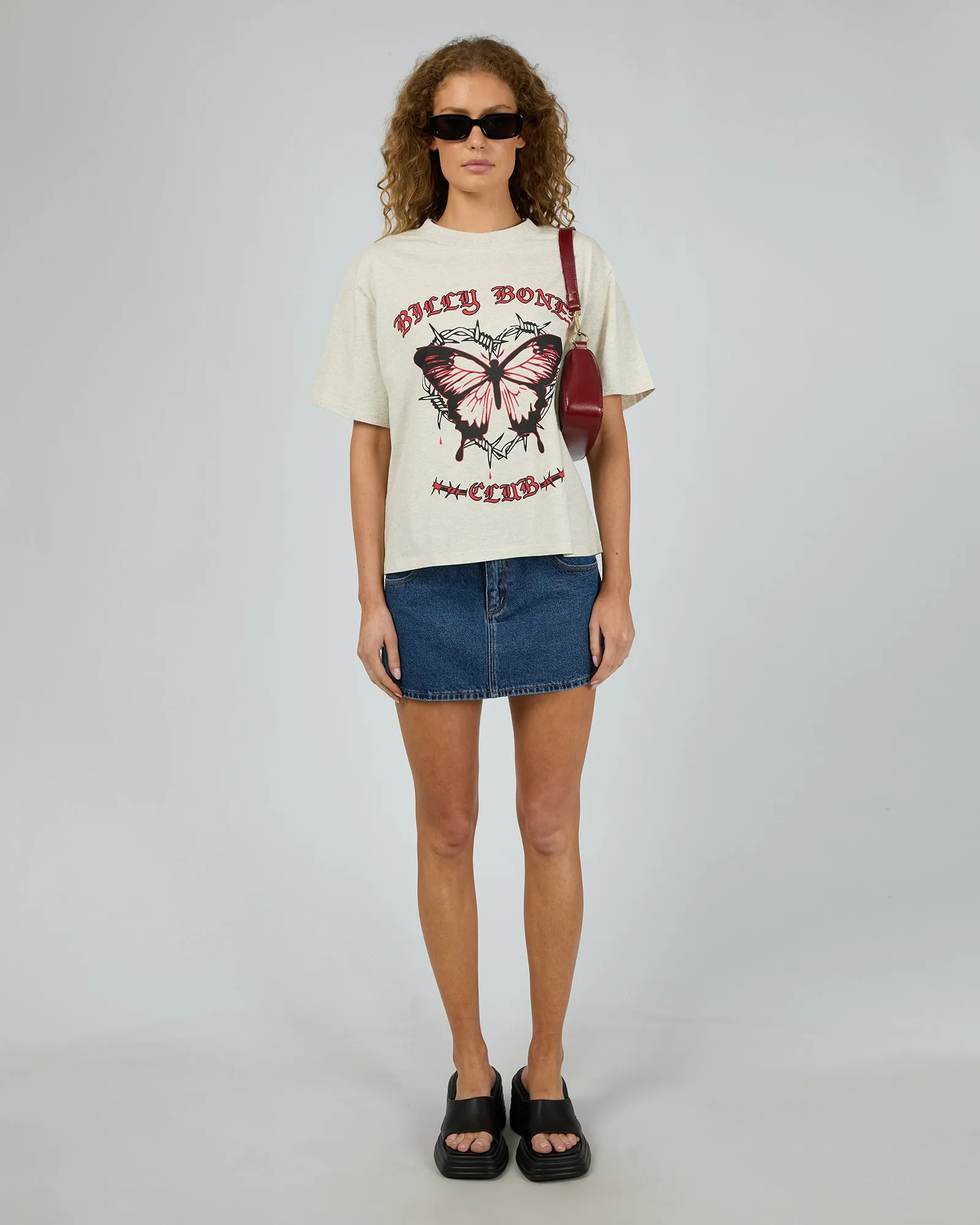 Barbed Butterfly Box Tee Snow Marle sold by edge clothing product image thumbnail 2