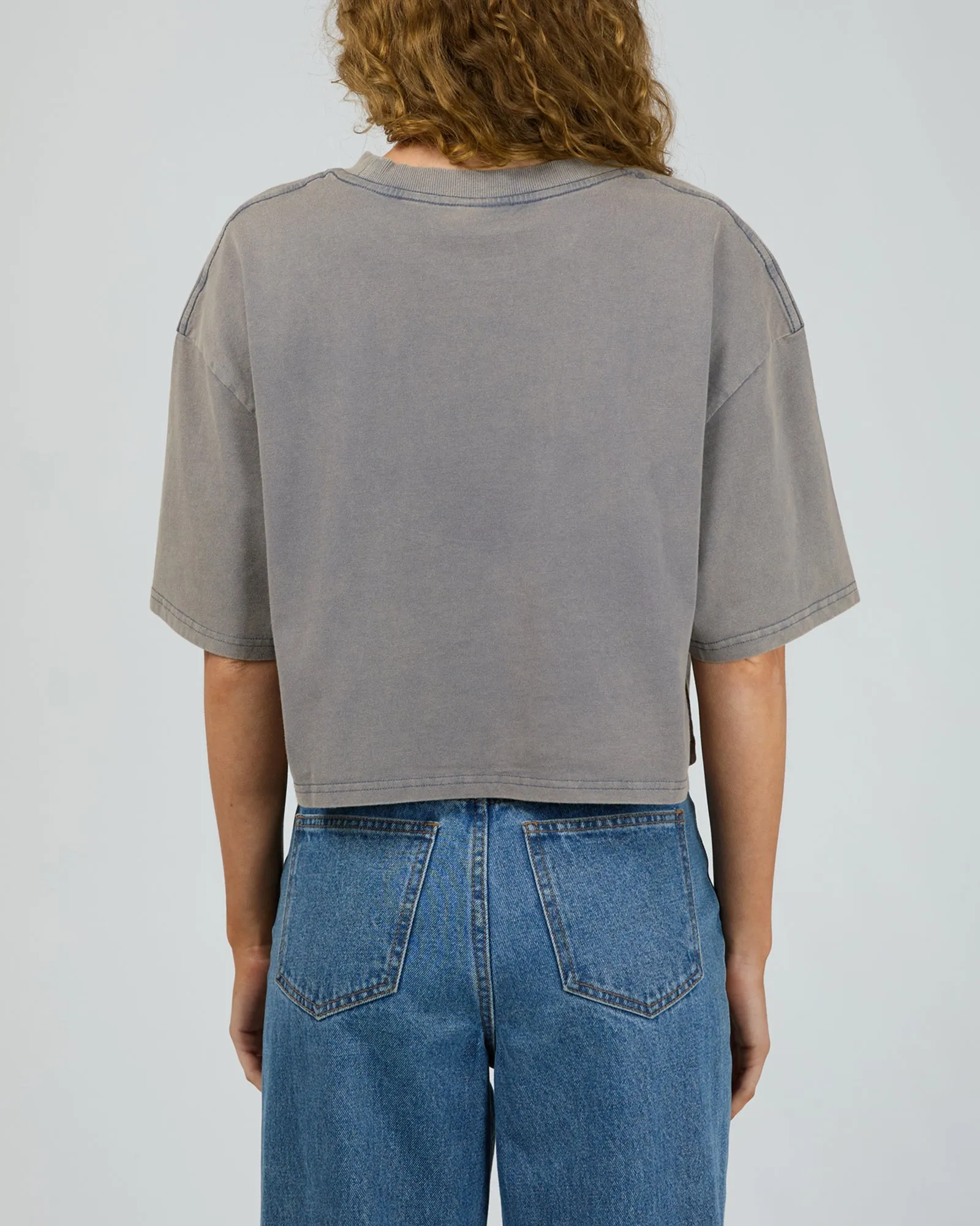 Till Death Crop Tee Petrol Blue sold by edge clothing product image thumbnail 3