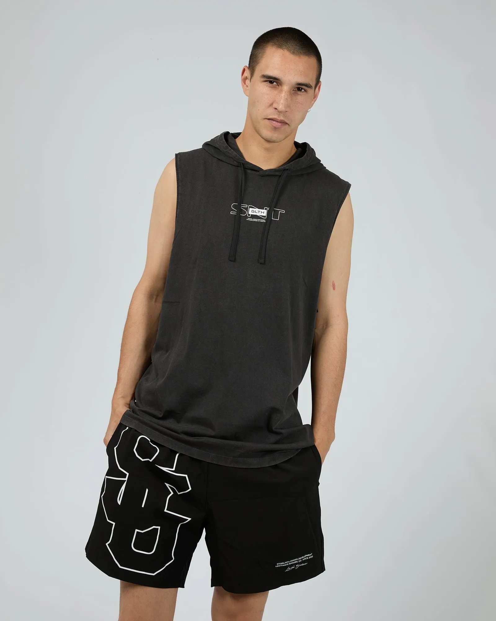 Ever Hooded Muscle Washed Black sold by edge clothing product image thumbnail 3