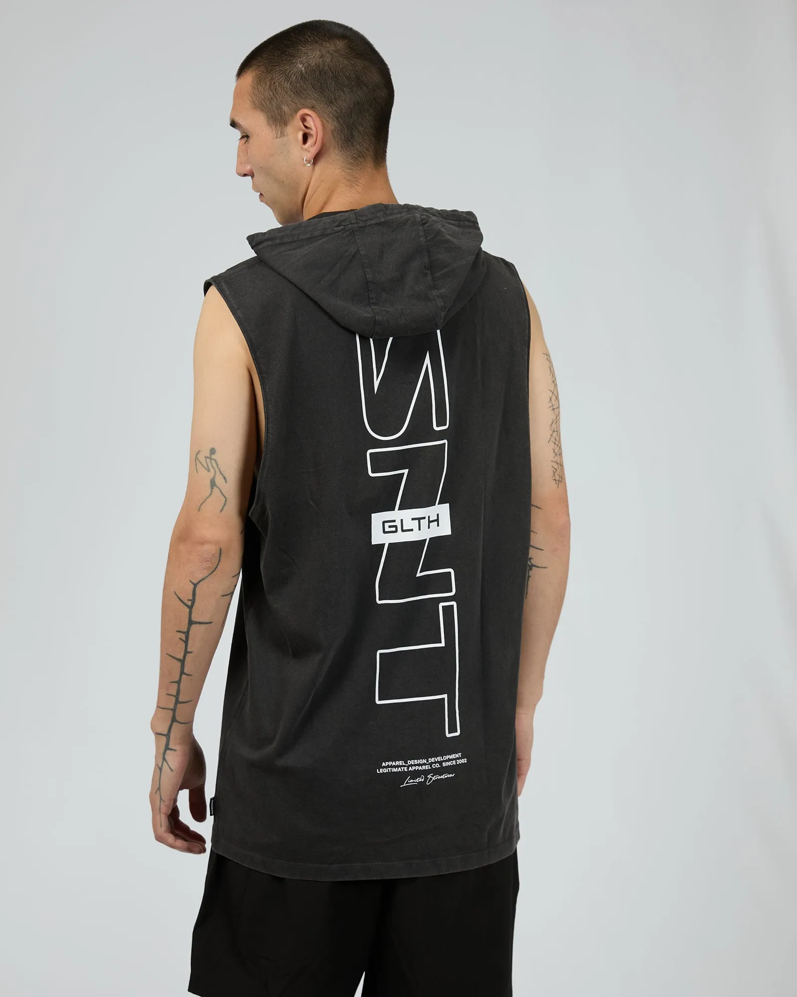 Ever Hooded Muscle Washed Black sold by edge clothing product image thumbnail 2