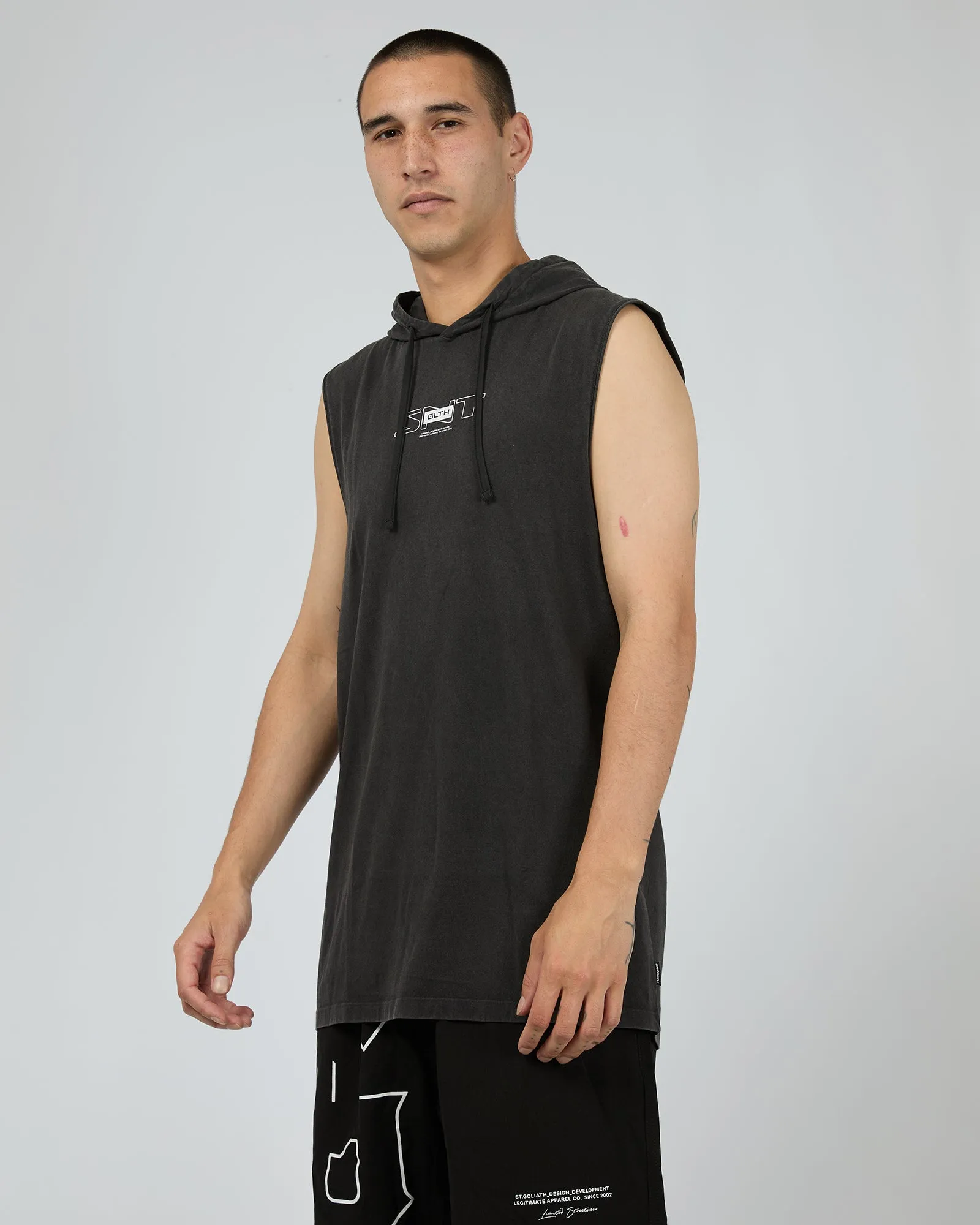 Ever Hooded Muscle Washed Black sold by edge clothing product image thumbnail 4