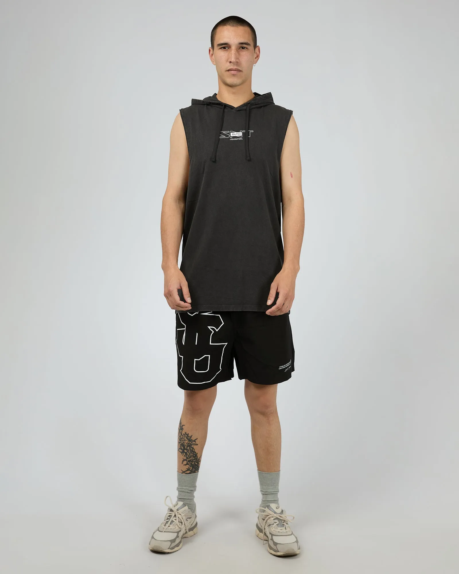 Ever Hooded Muscle Washed Black sold by edge clothing