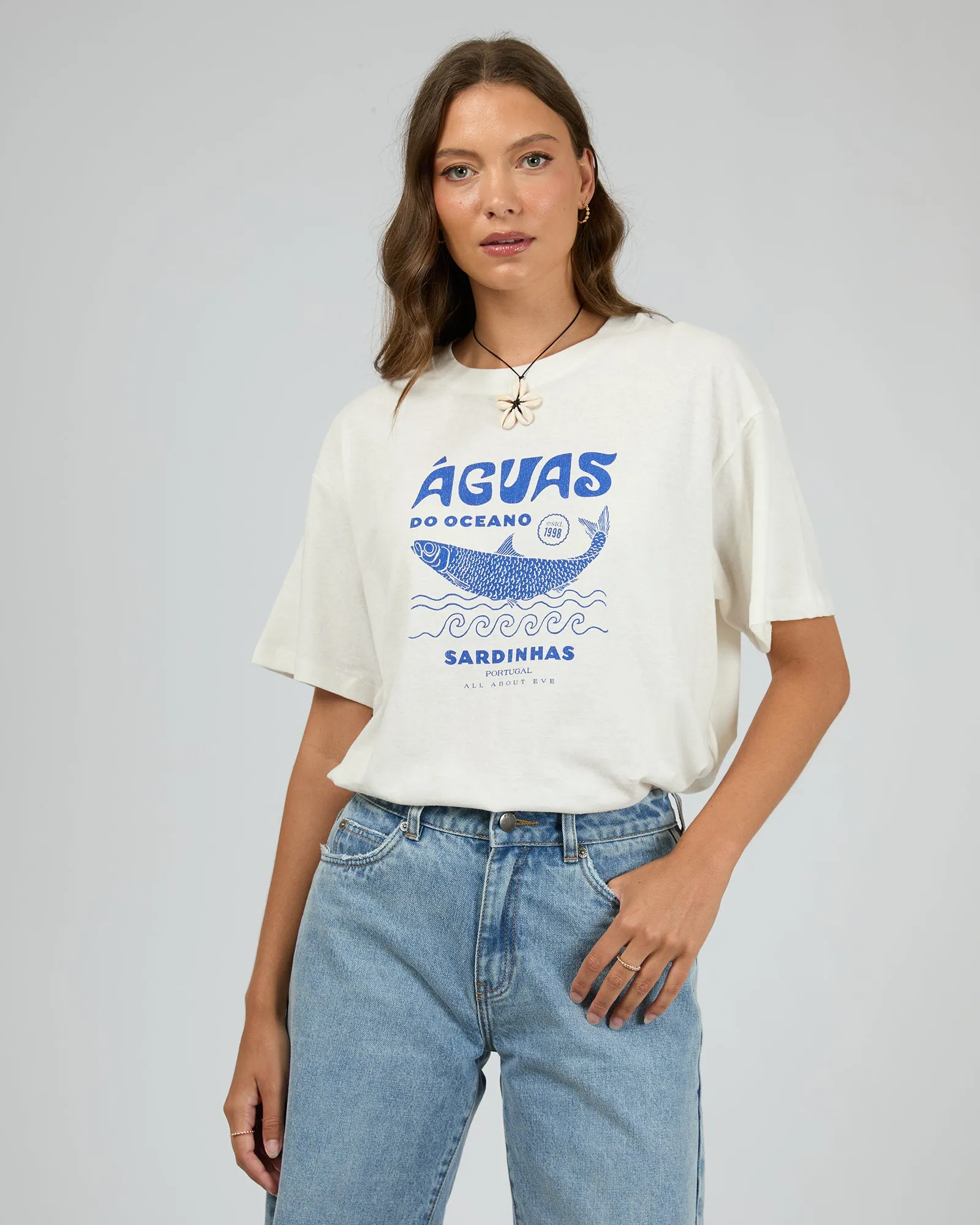 Marina Oversized Tee Vintage White sold by edge clothing