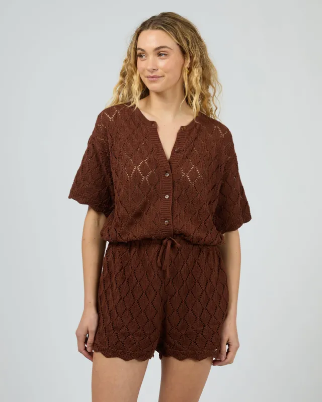 Hunter Playsuit Brown sold by edge clothing