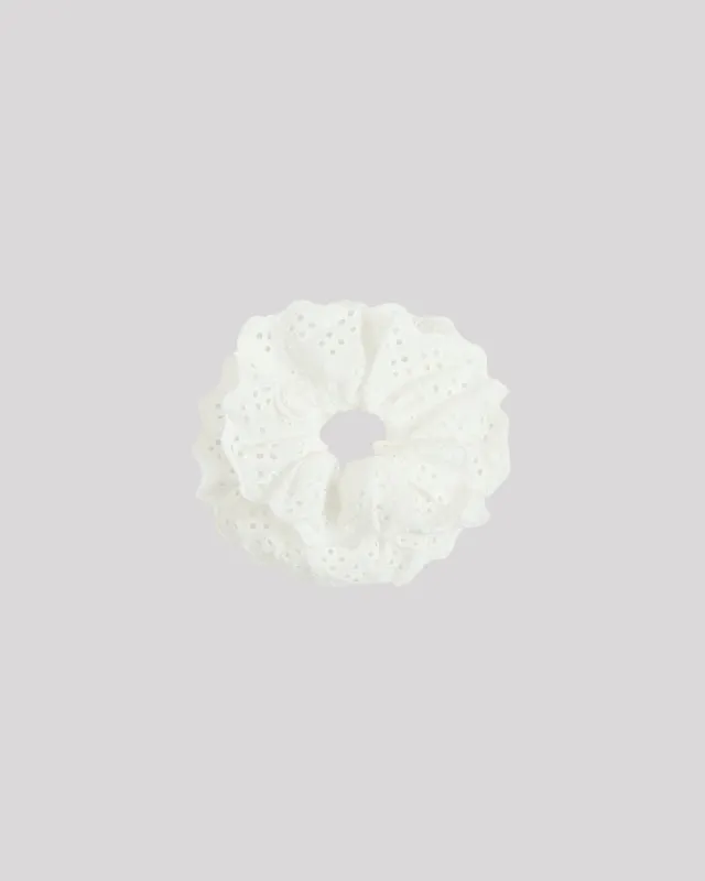 Lola Broderie Scrunchie Vintage White sold by edge clothing