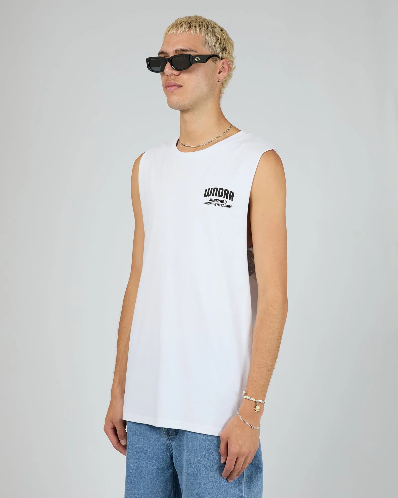 Junkyard Muscle Top White sold by edge clothing product image thumbnail 4