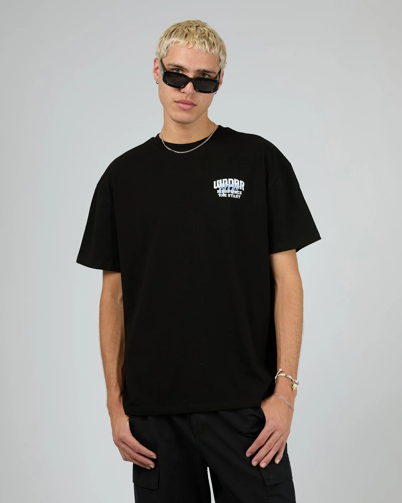Top Tier Box Fit Tee Black sold by edge clothing
