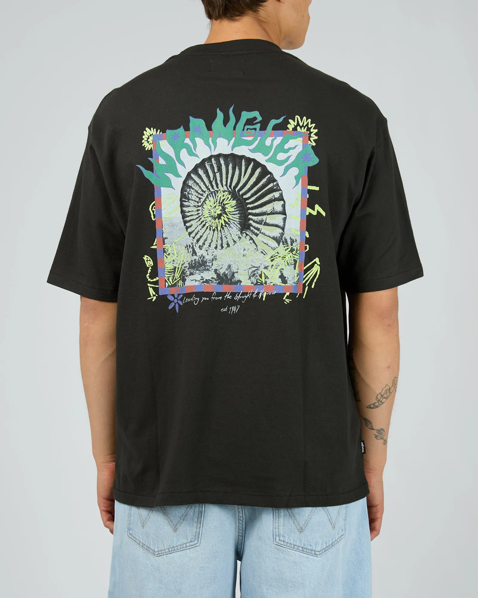 Fossil Shell Slacket Tee Worn Black sold by edge clothing product image thumbnail 2