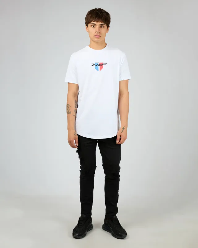 Wingman Dual Curved Tee White sold by edge clothing