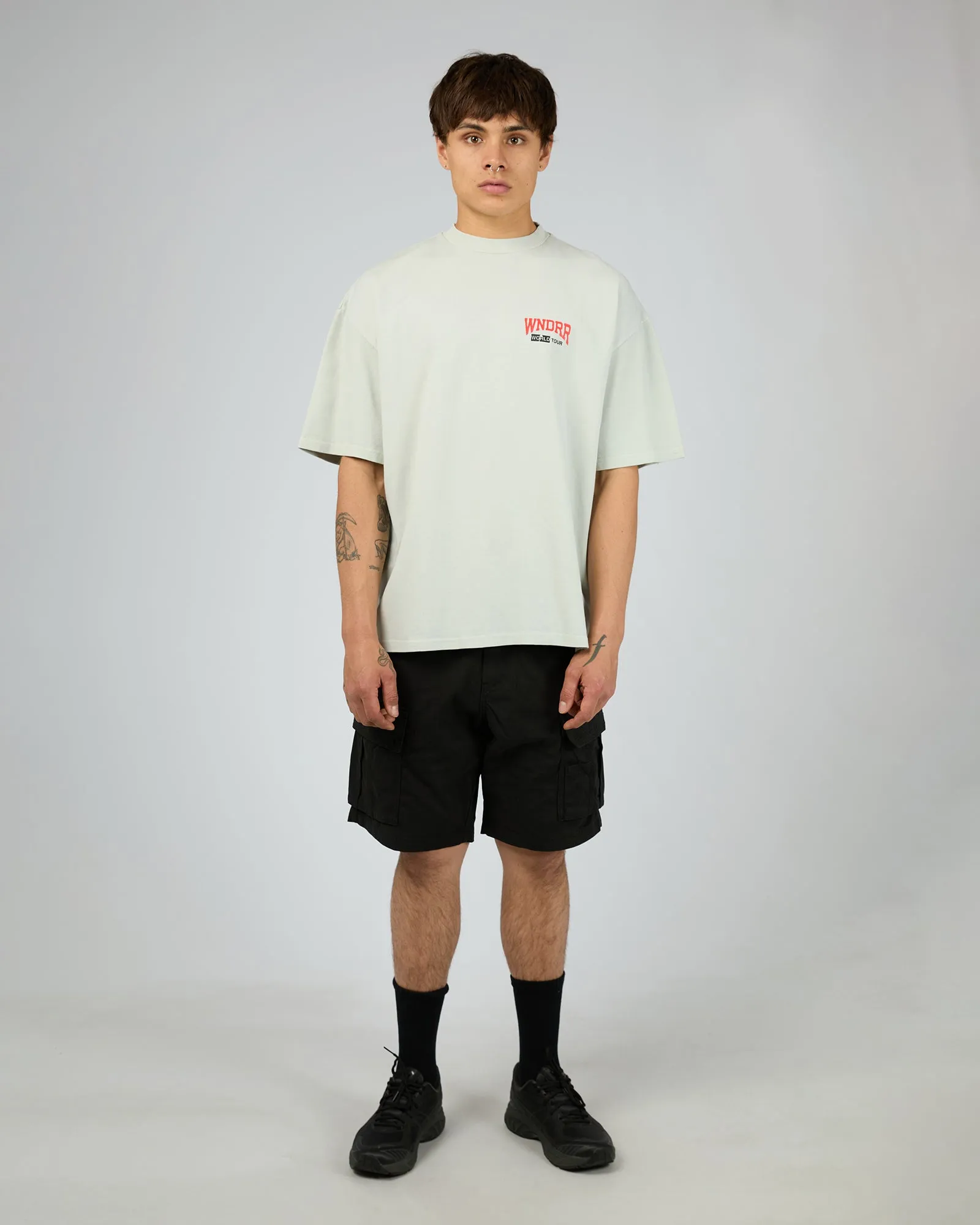 World Tour Heavy Weight Tee Washed White sold by edge clothing