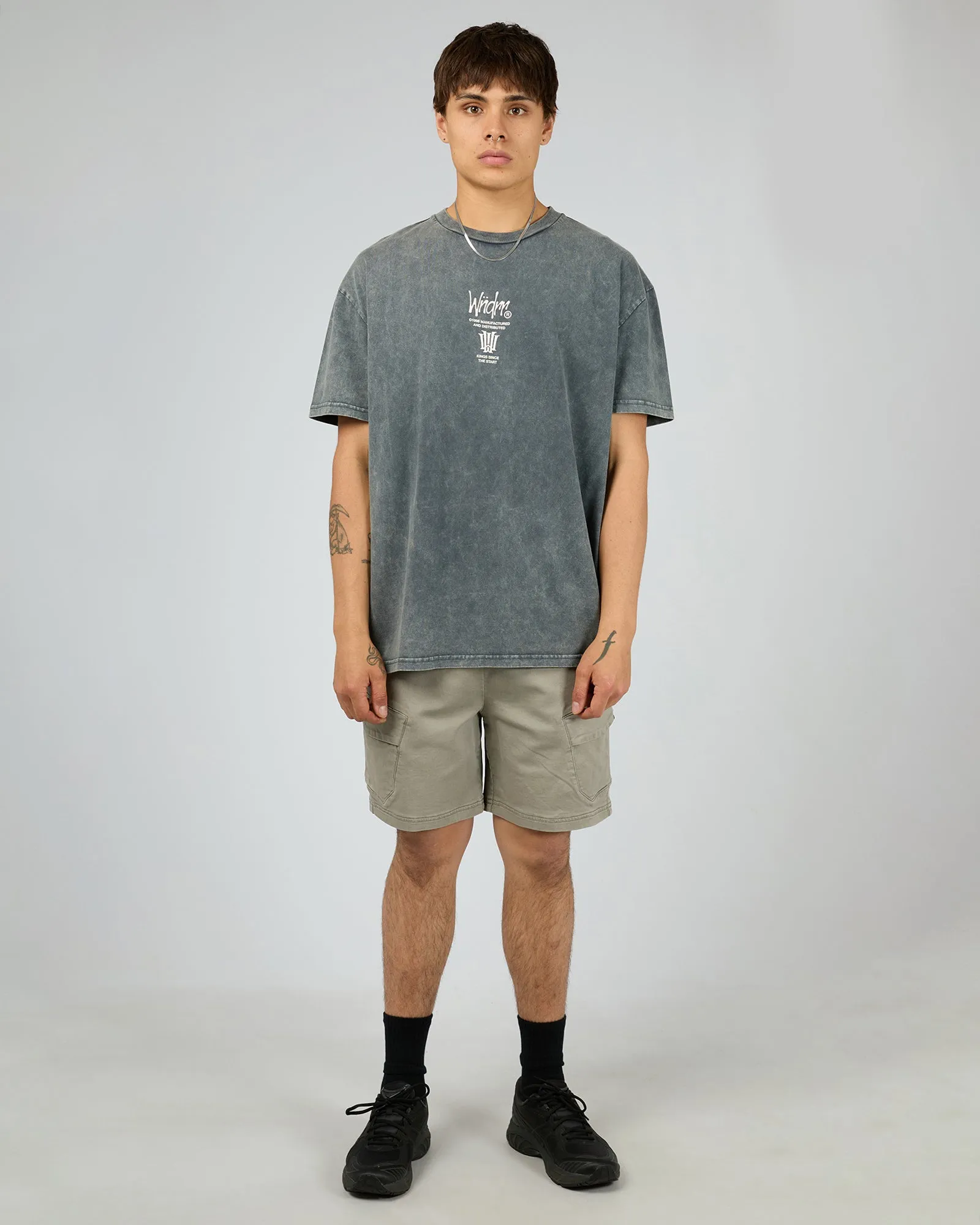 Noise Box Fit Tee Washed Grey sold by edge clothing