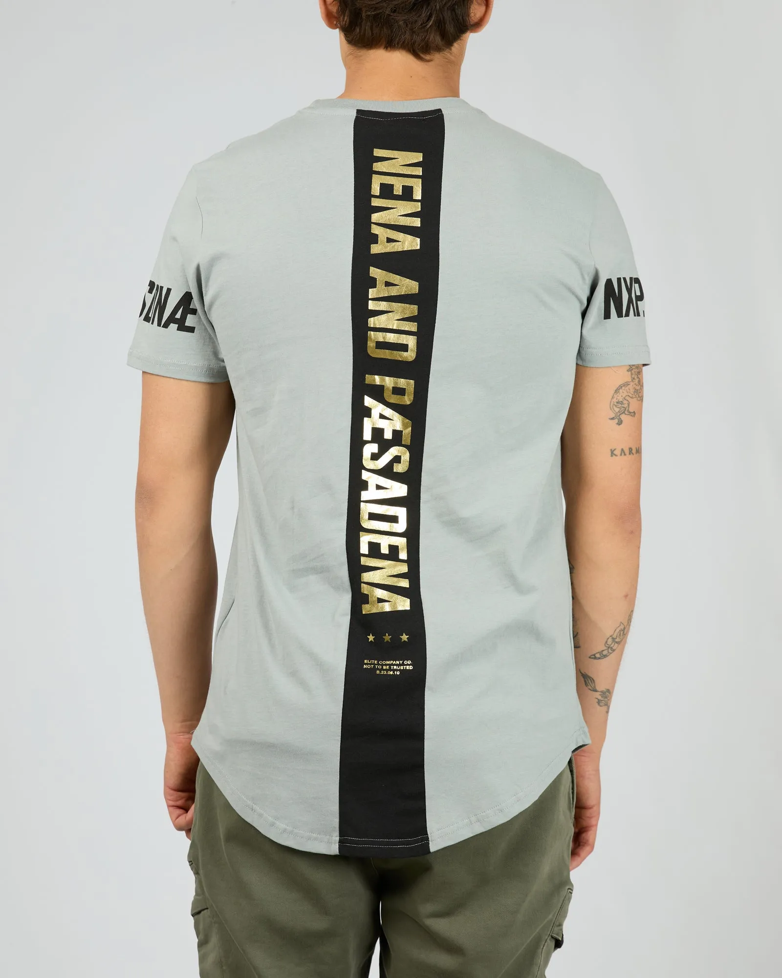 Equaliser Cape Back Tee Neutral Grey sold by edge clothing product image thumbnail 2