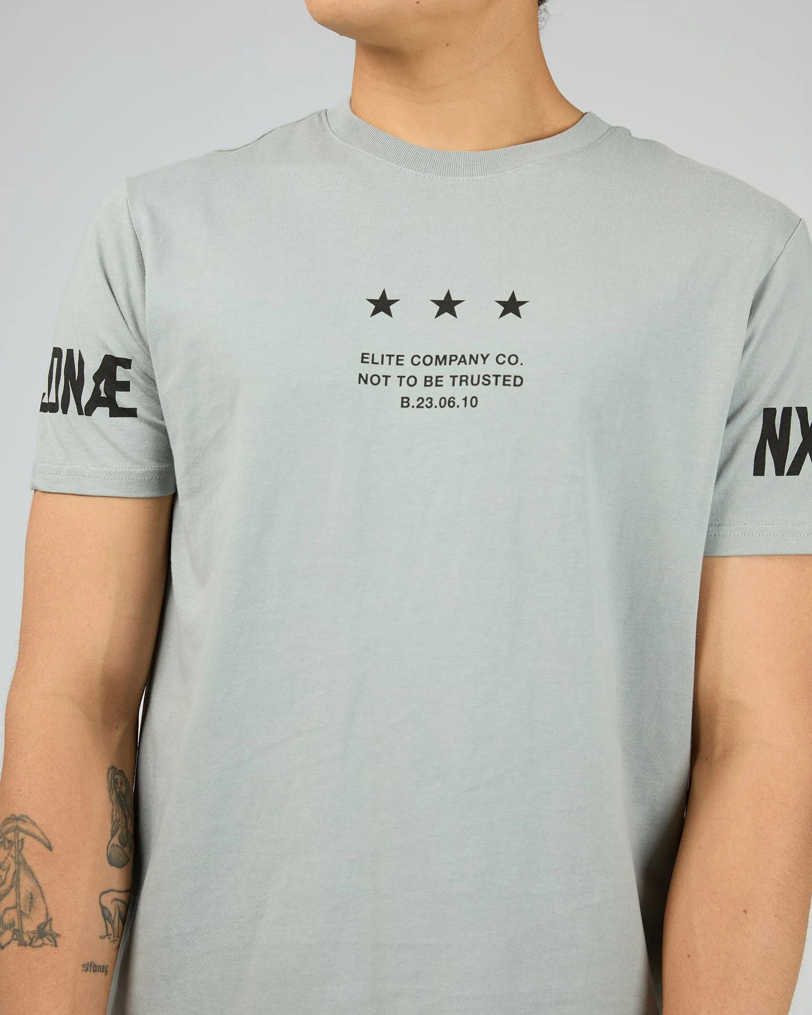 Equaliser Cape Back Tee Neutral Grey sold by edge clothing product image thumbnail 5