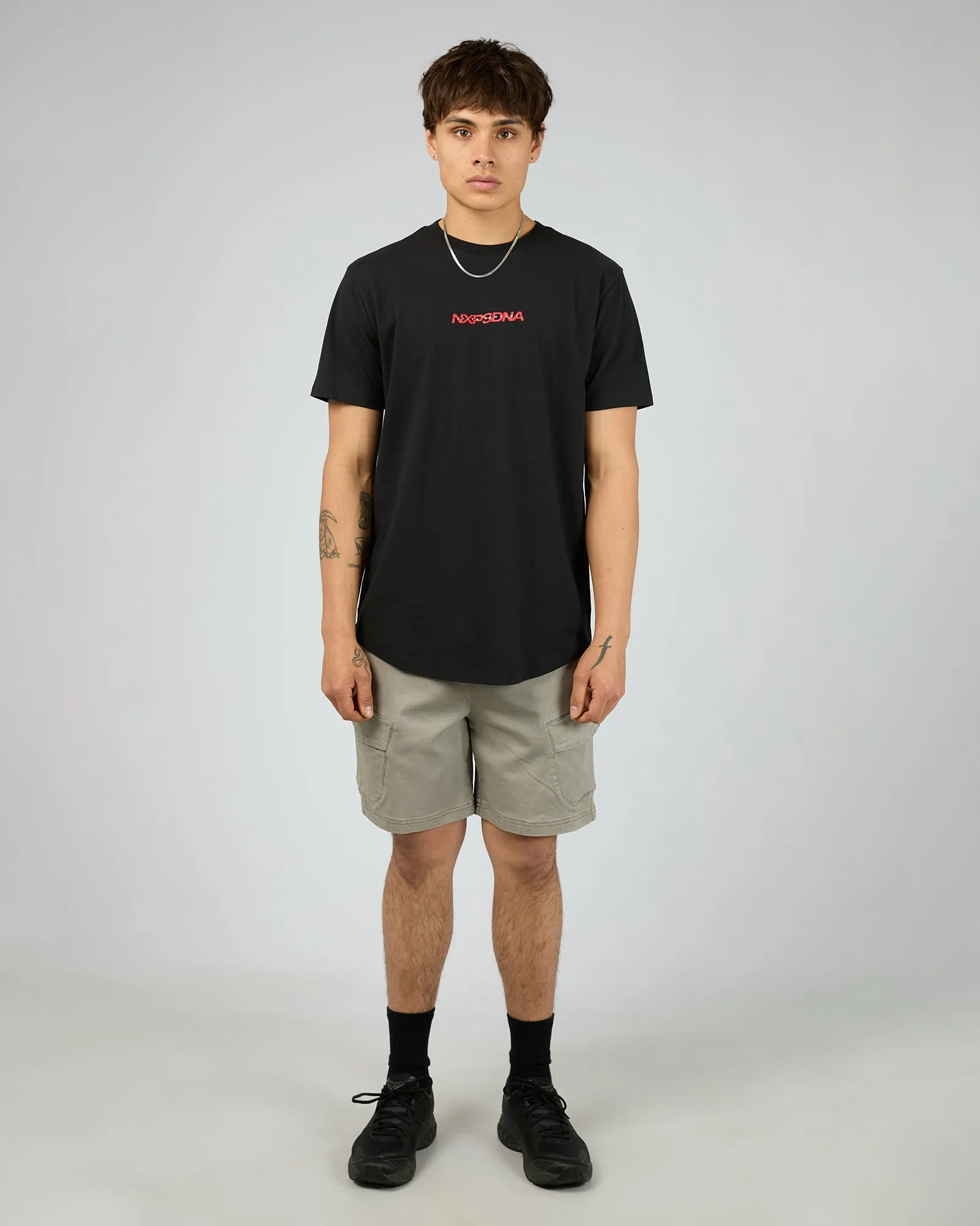 Sine Dual Curve Tee Jet Black sold by edge clothing