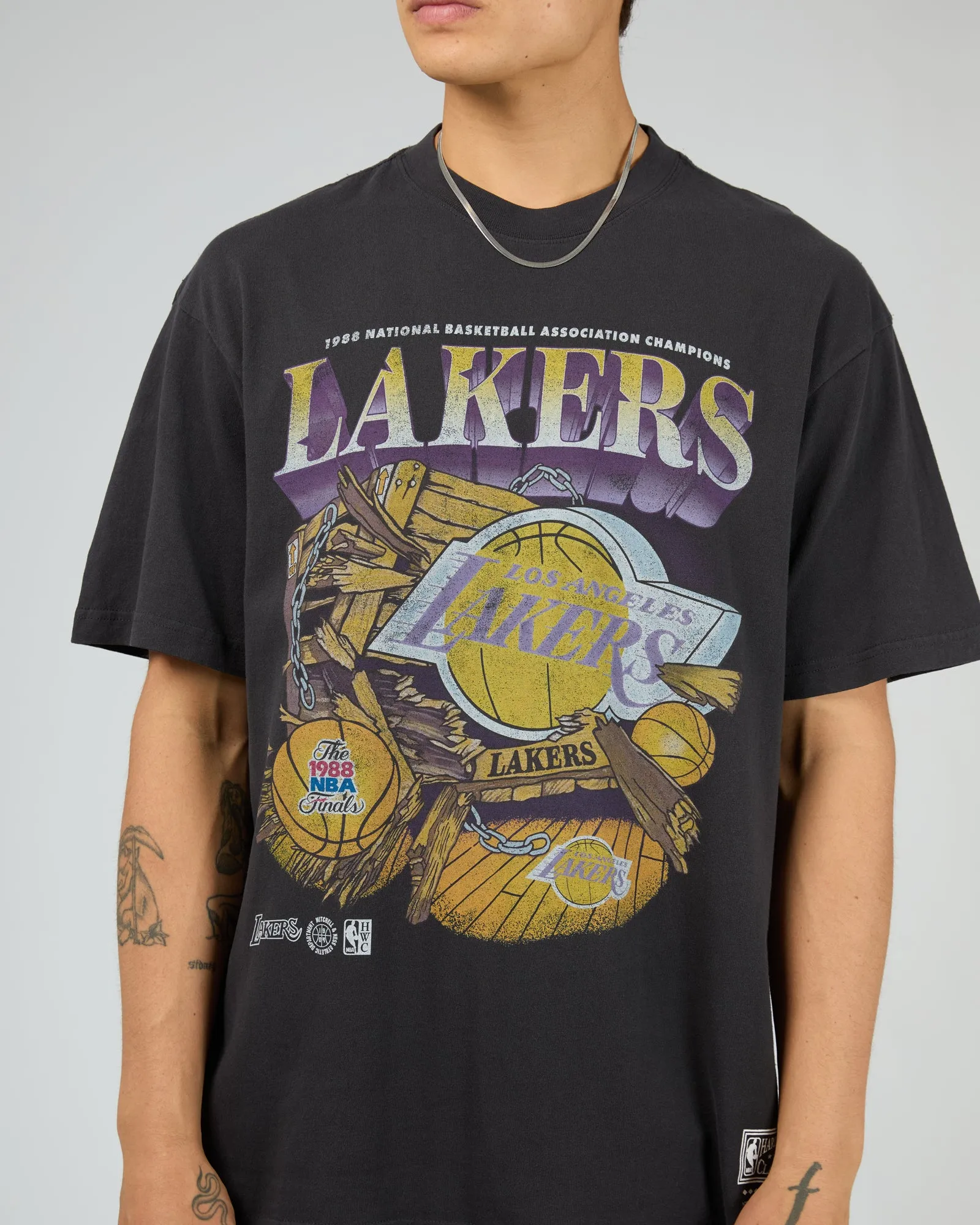 Lakers Bevel Burst Tee Black sold by edge clothing product image thumbnail 5