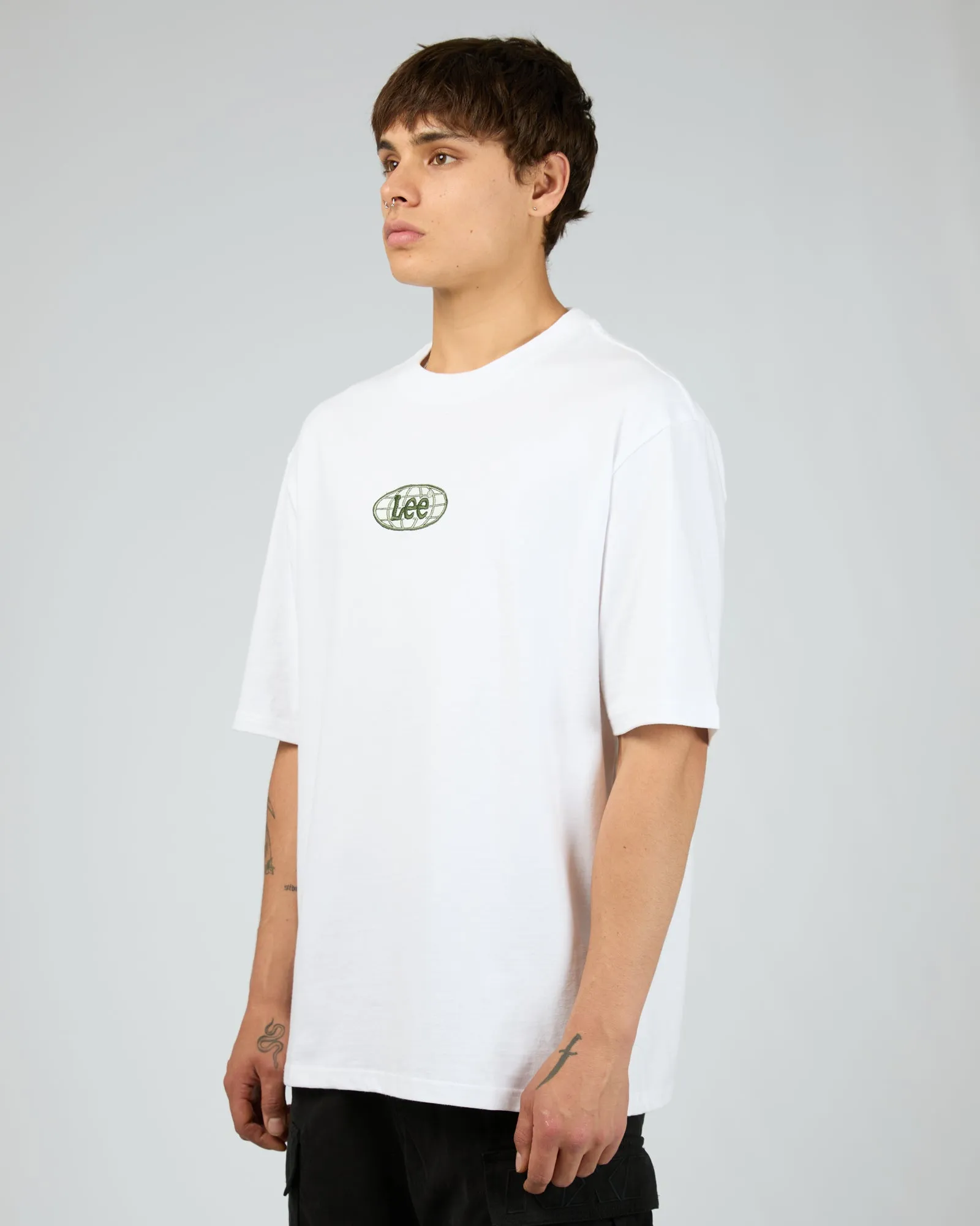 Global Baggy Tee White sold by edge clothing product image thumbnail 4