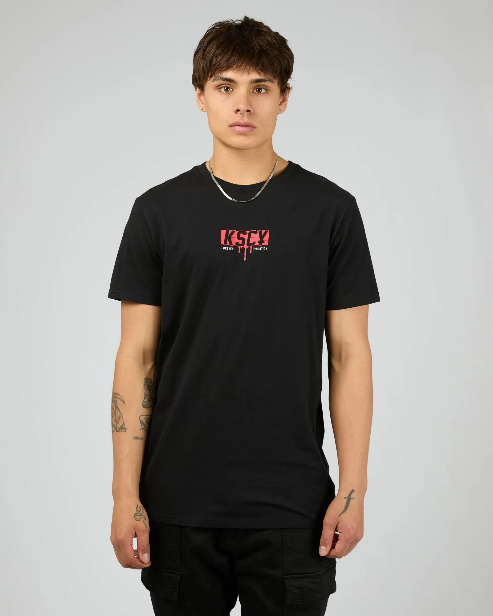 Ripped Dual Curved Tee Black sold by edge clothing product image thumbnail 3