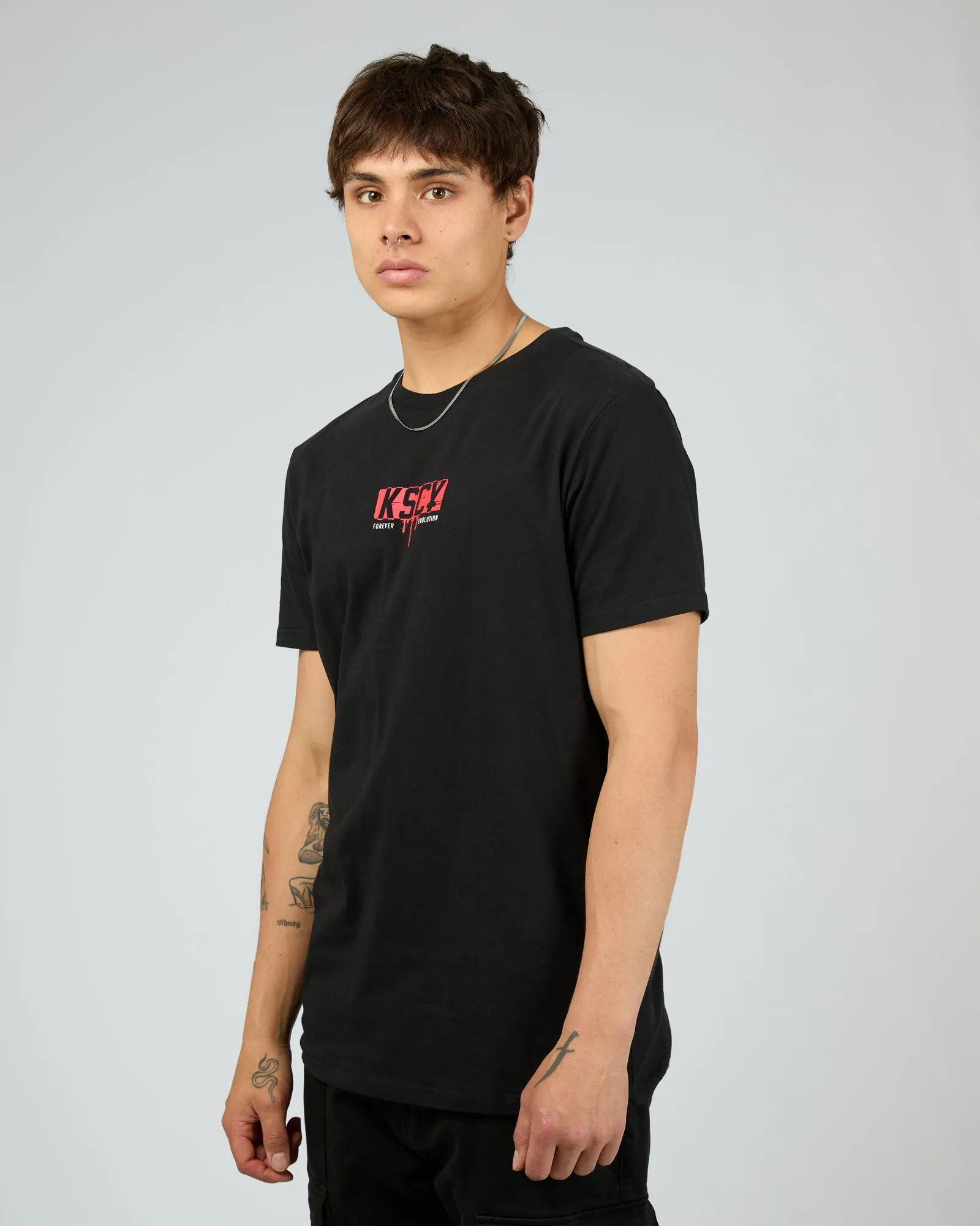 Ripped Dual Curved Tee Black sold by edge clothing product image thumbnail 4