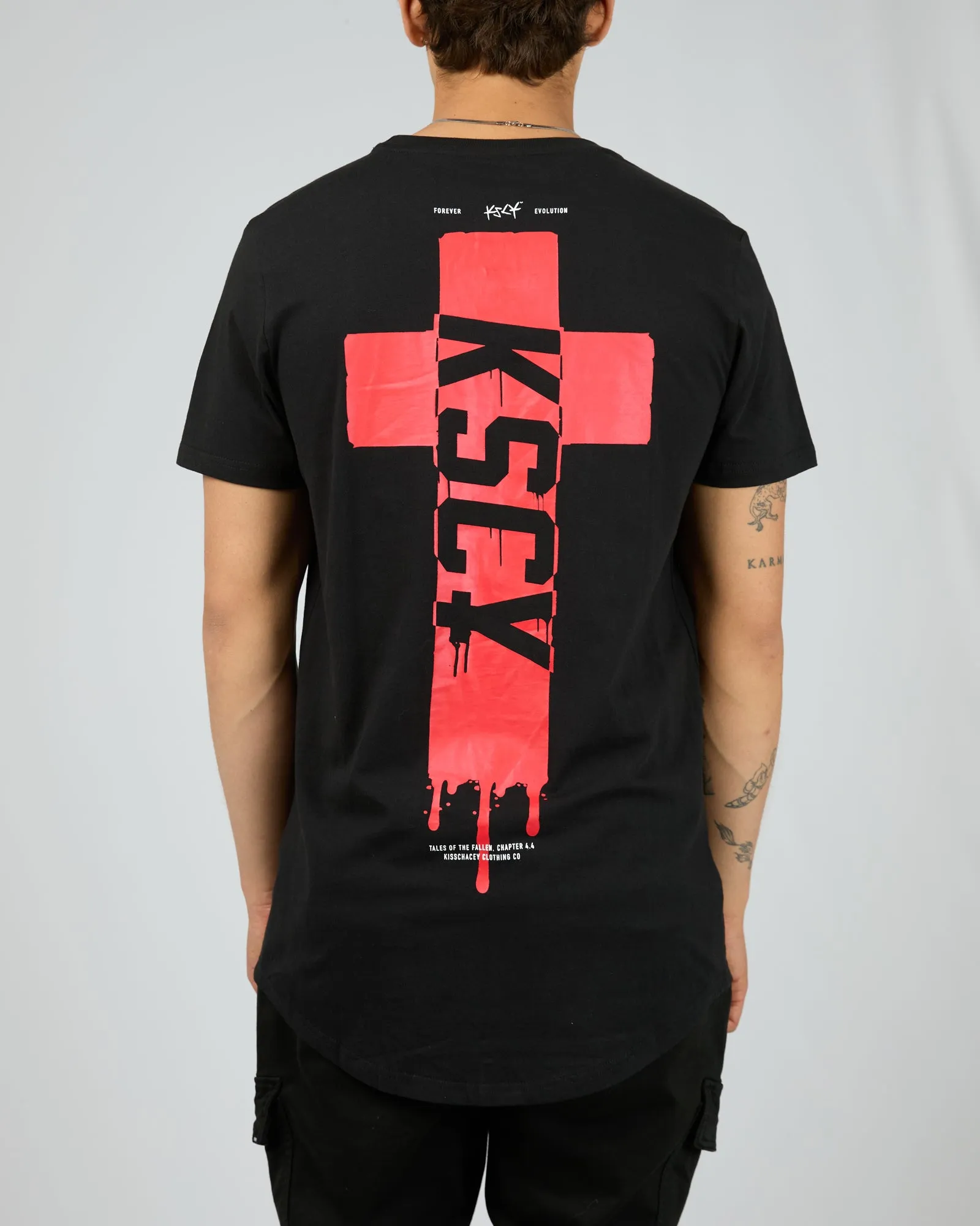 Ripped Dual Curved Tee Black sold by edge clothing product image thumbnail 2