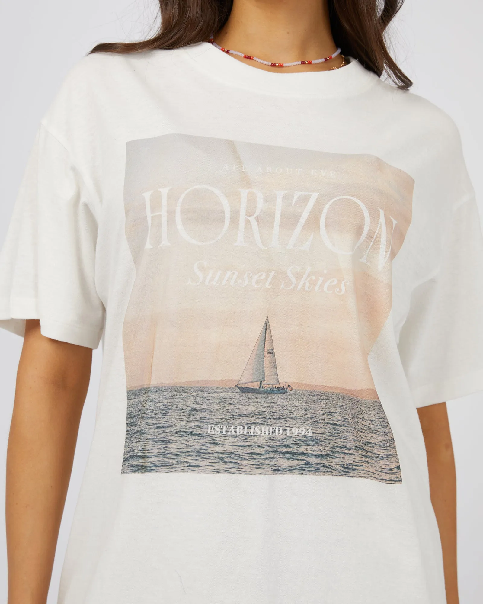 Horizon Oversized Tee Vintage White sold by edge clothing product image thumbnail 5