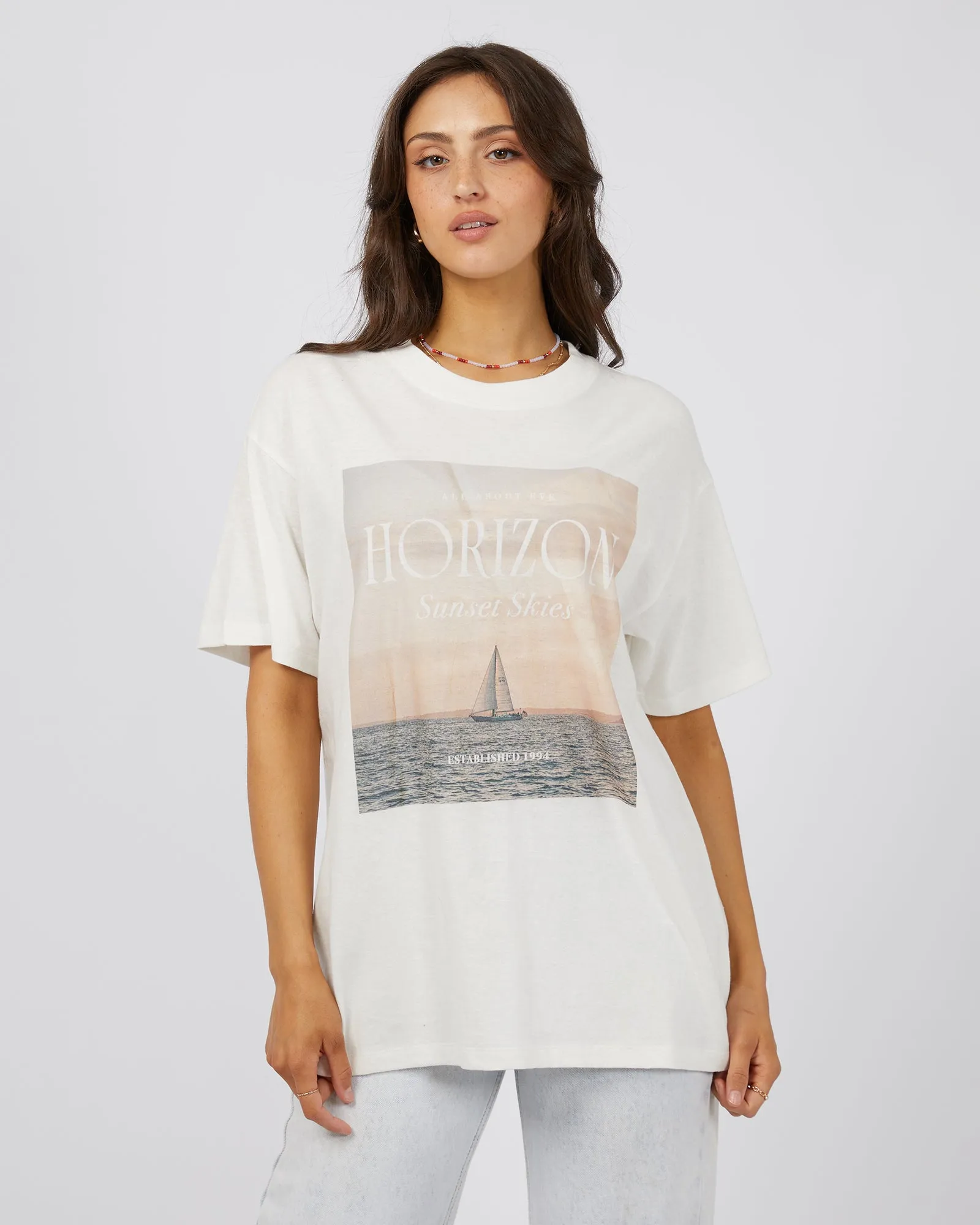 Horizon Oversized Tee Vintage White sold by edge clothing