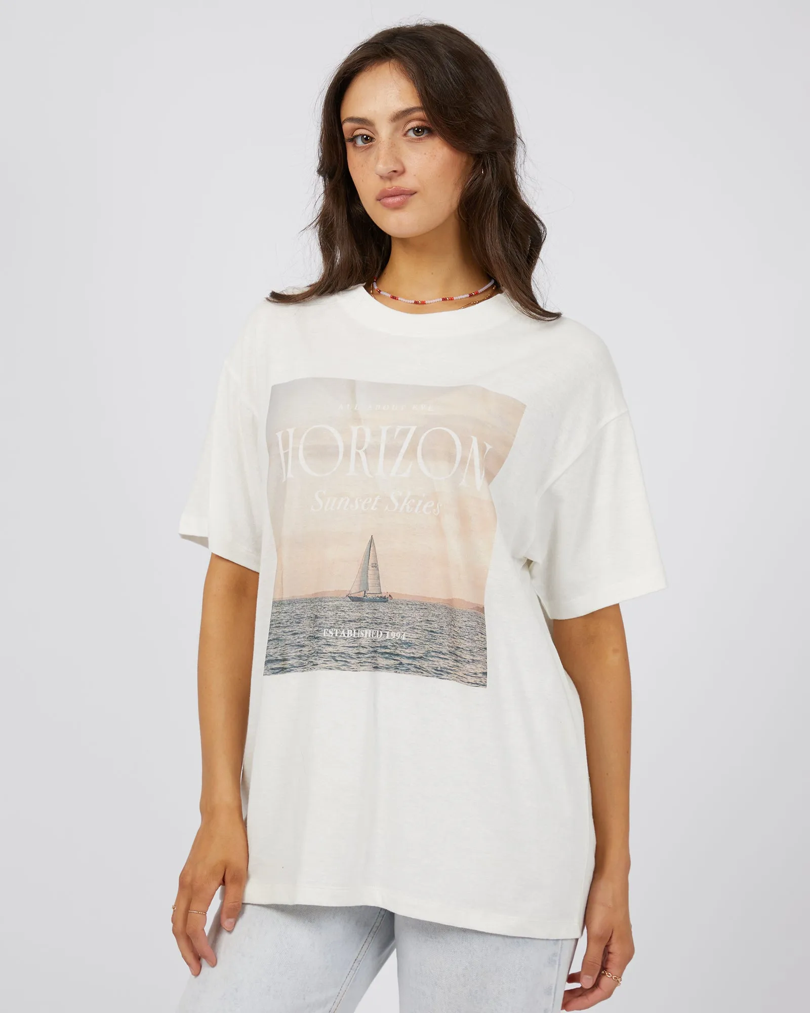 Horizon Oversized Tee Vintage White sold by edge clothing product image thumbnail 4