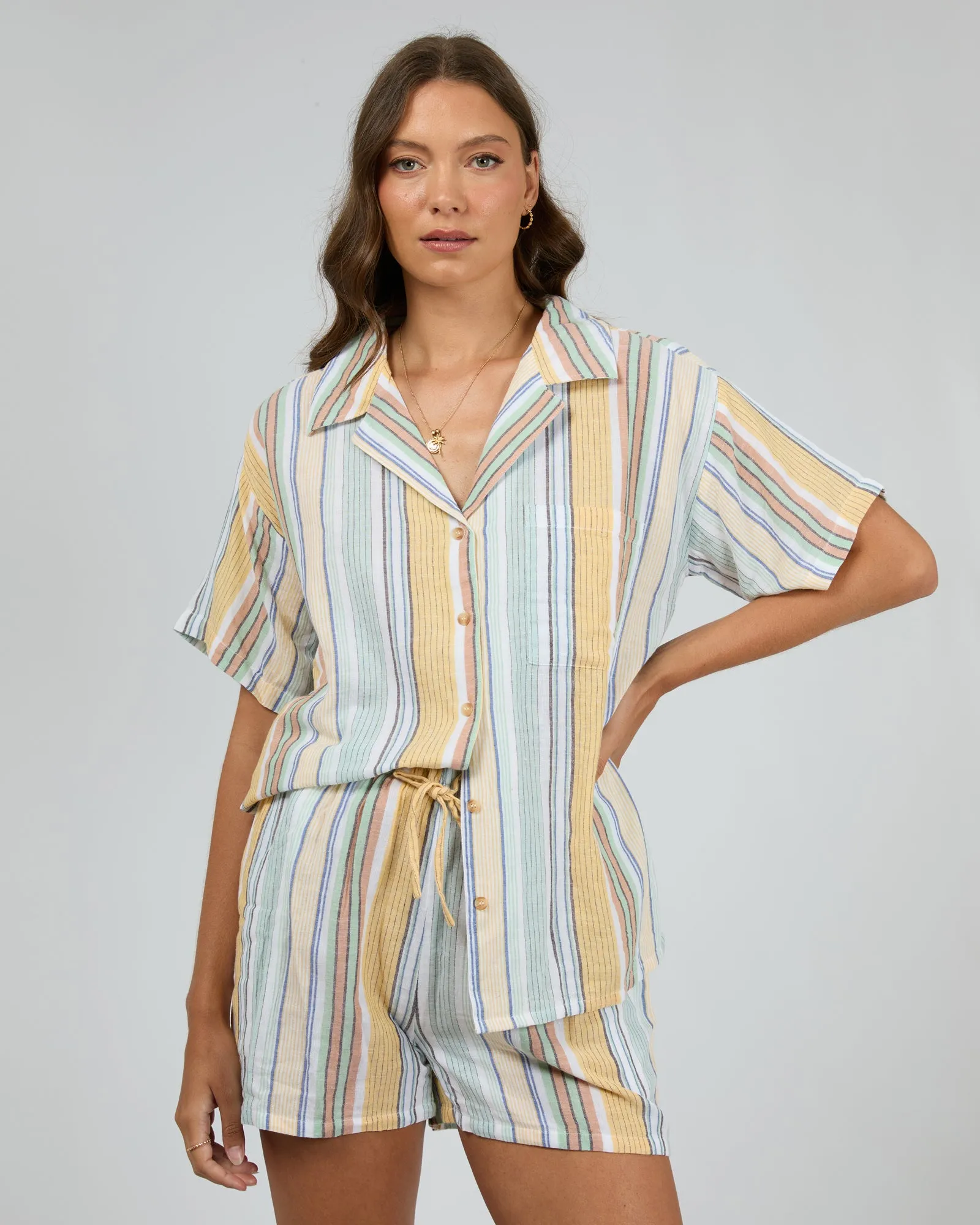 Cindy Short Sleeve Shirt Green sold by edge clothing