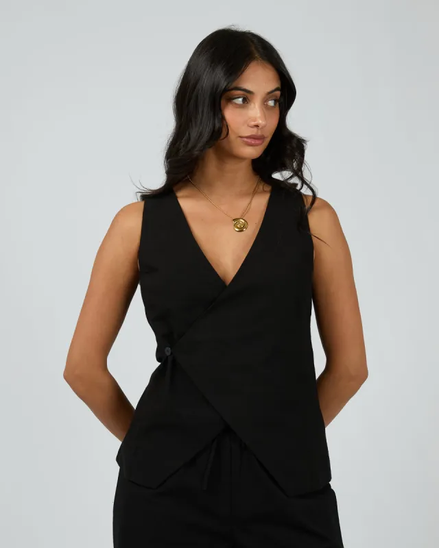 Willa Vest Black sold by edge clothing