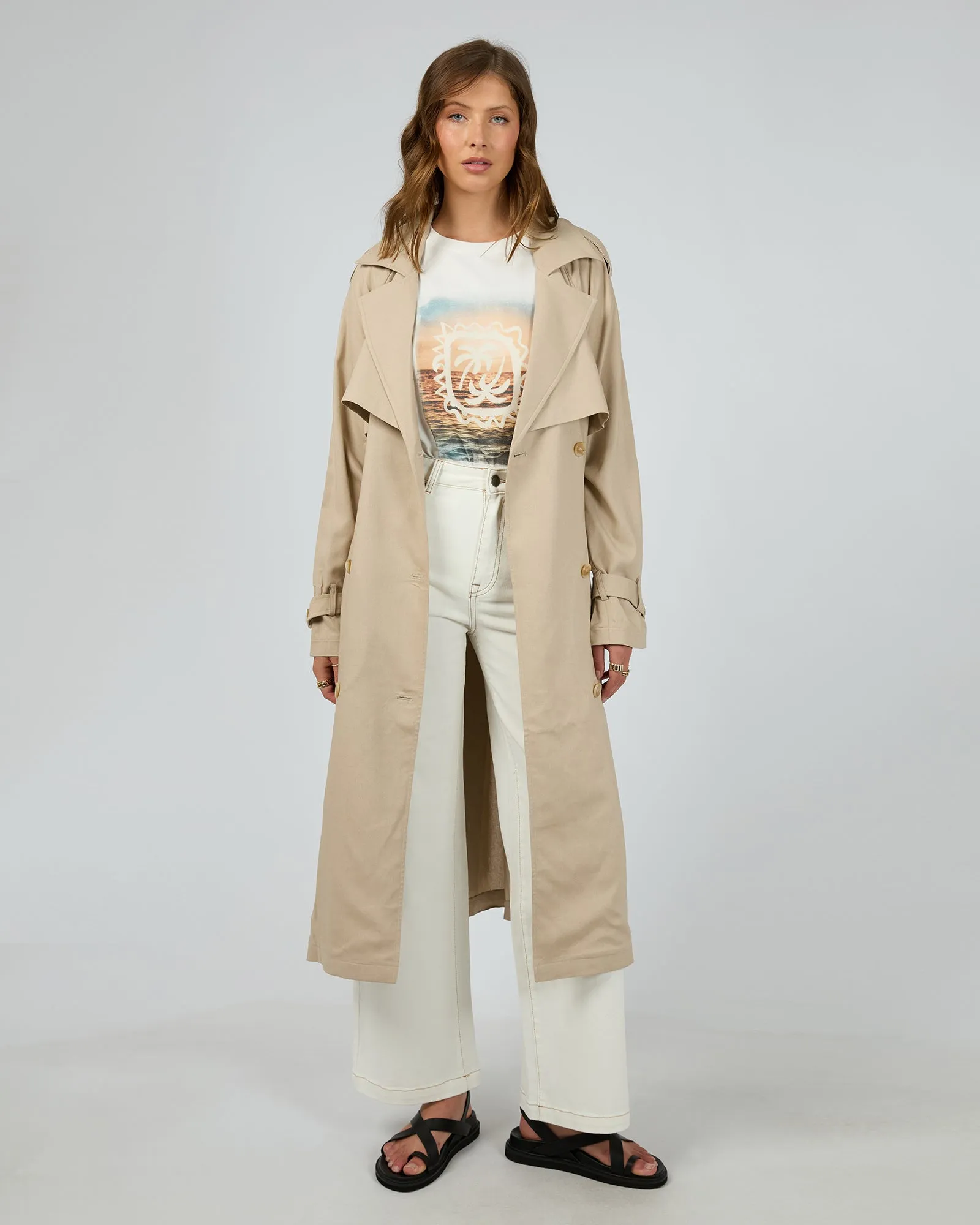 Toledo Trench Coat Bone sold by edge clothing
