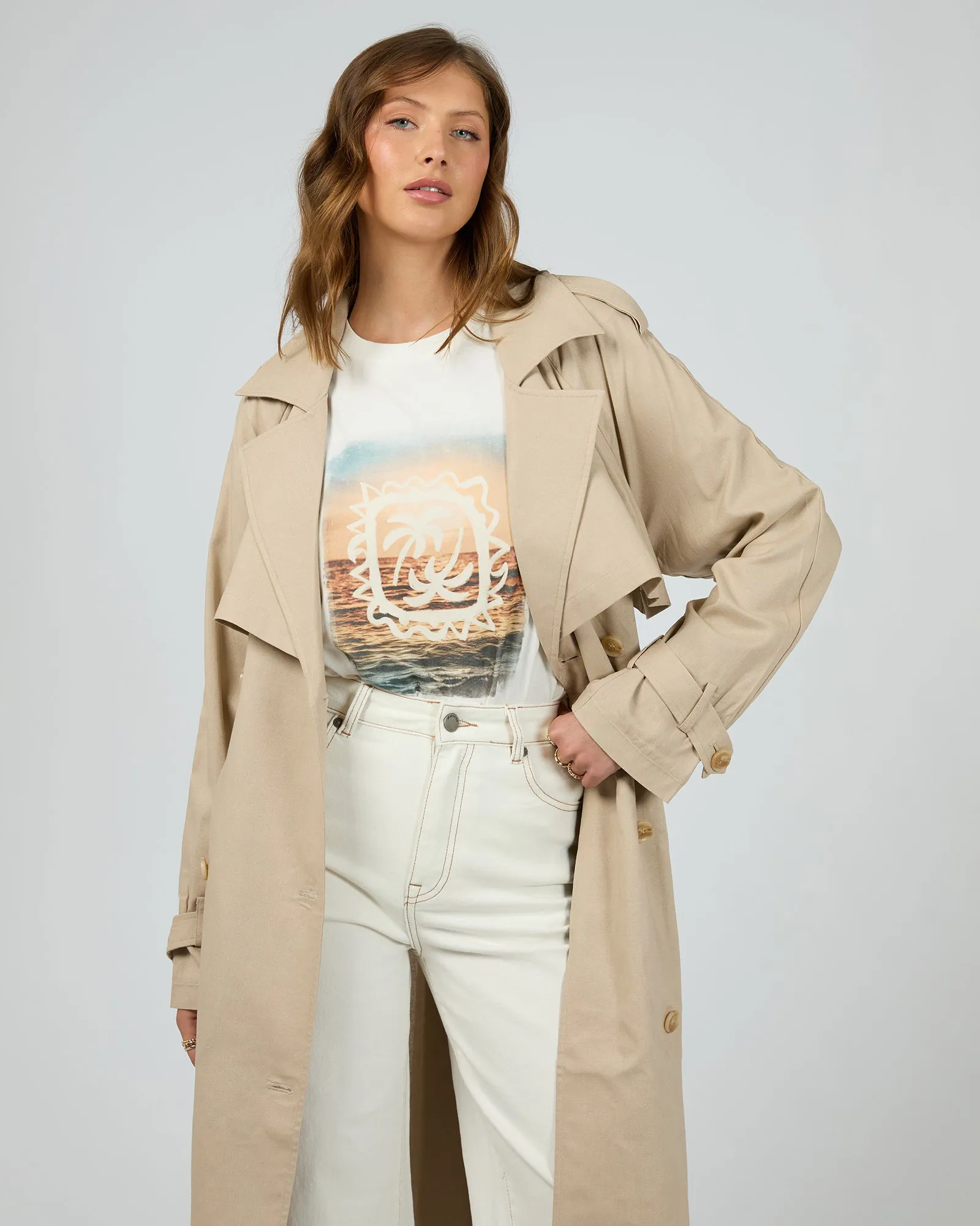 Toledo Trench Coat Bone sold by edge clothing product image thumbnail 2