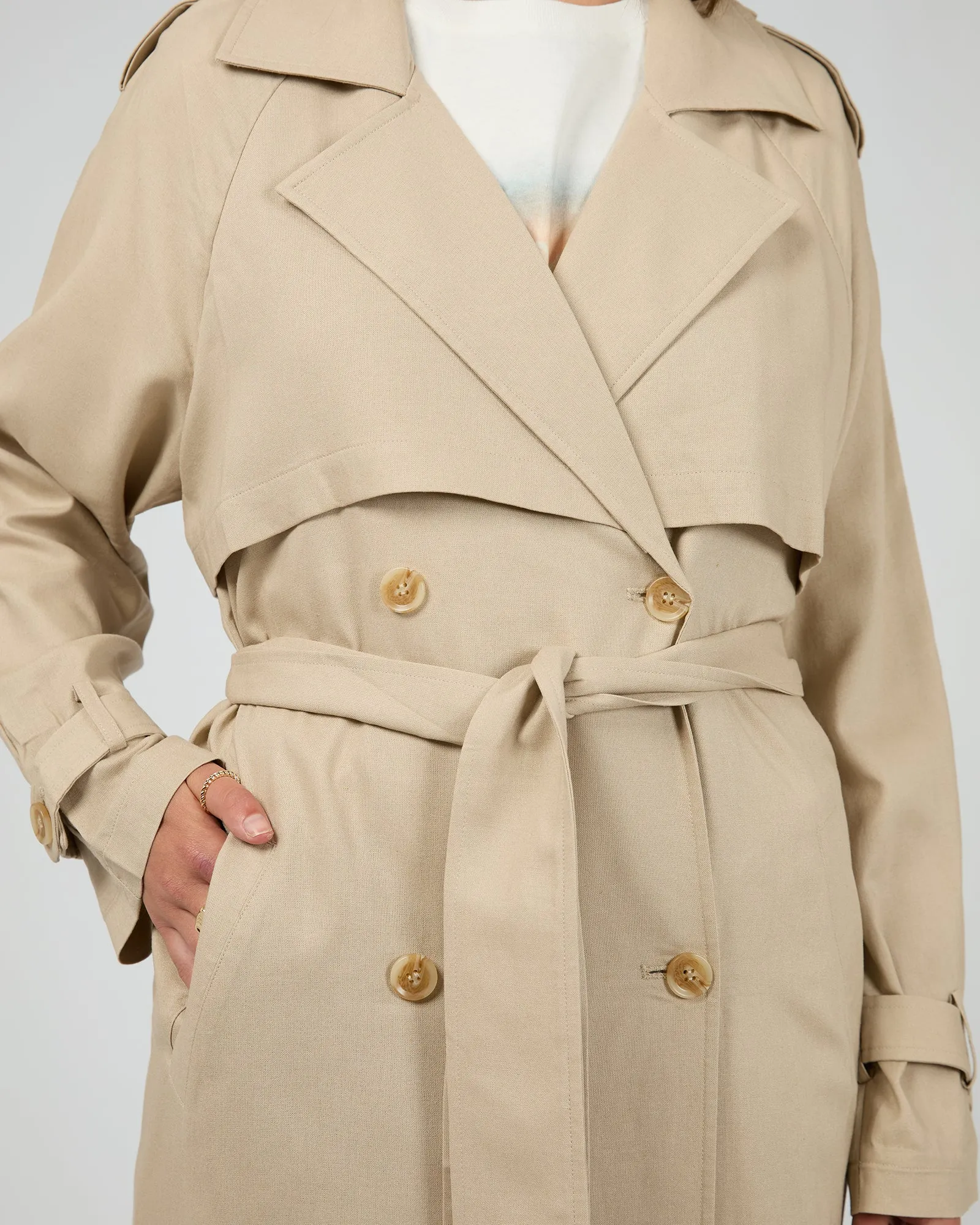 Toledo Trench Coat Bone sold by edge clothing product image thumbnail 5