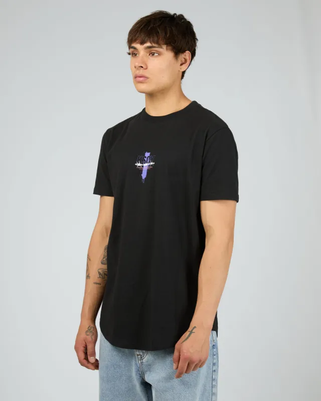 Zingify Dual Curved Tee Jet Black sold by edge clothing