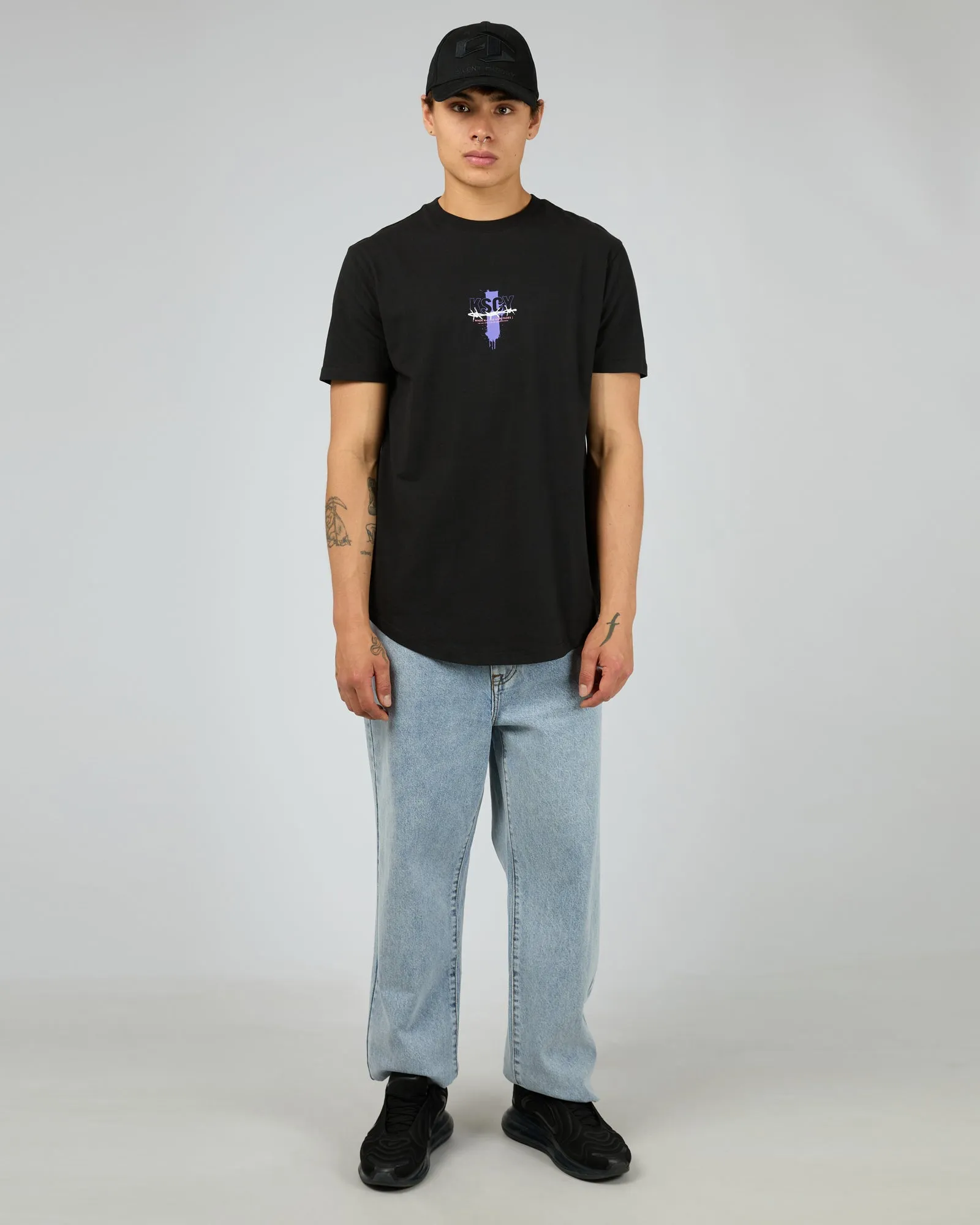Zingify Dual Curved Tee Jet Black sold by edge clothing product image thumbnail 3