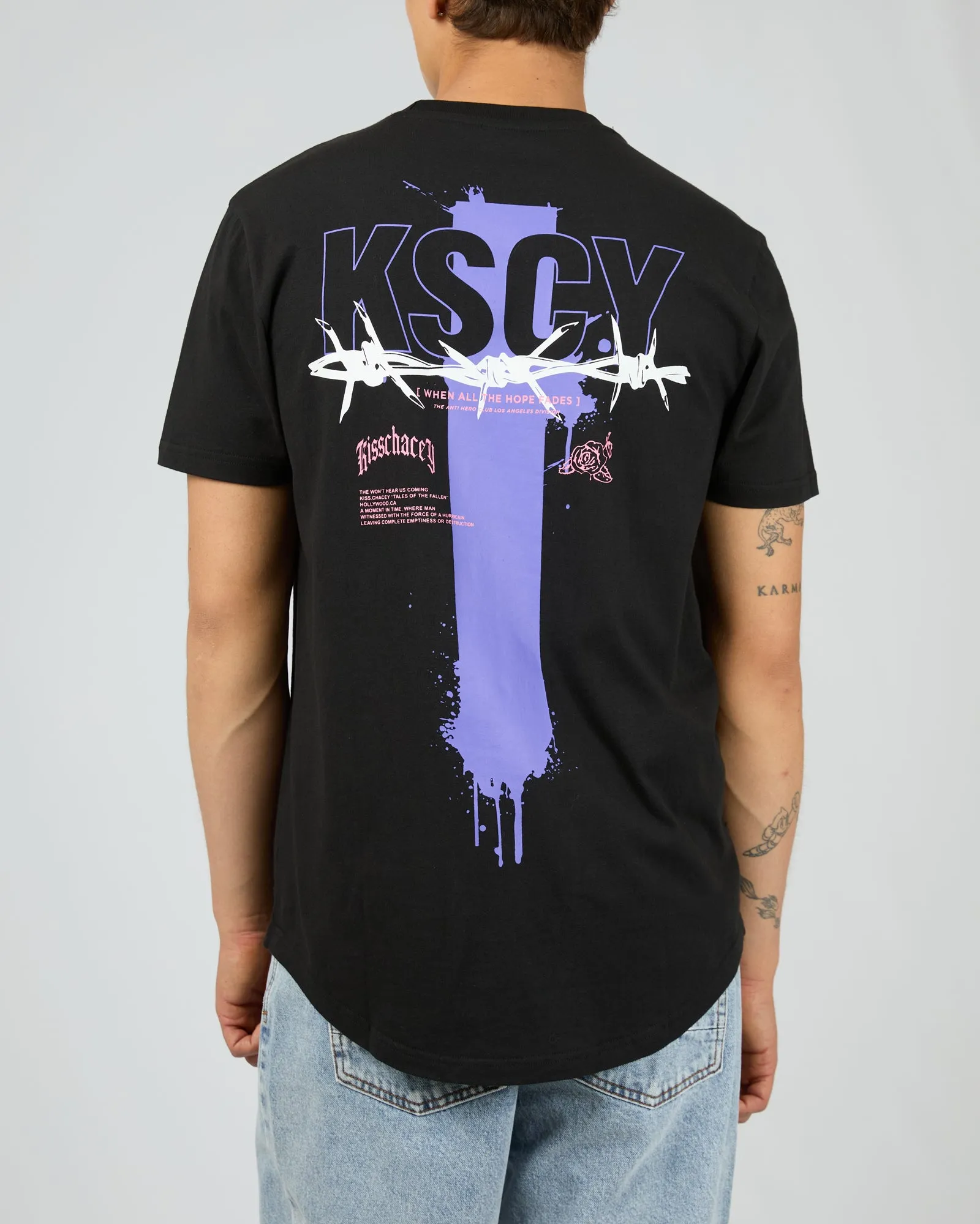 Zingify Dual Curved Tee Jet Black sold by edge clothing product image thumbnail 4