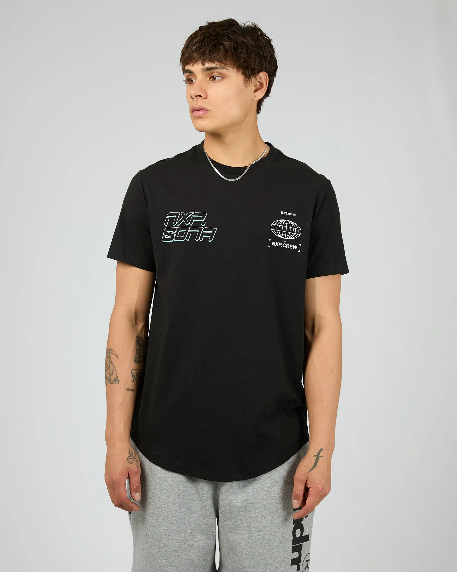 Grande Dual Curved Tee Black sold by edge clothing