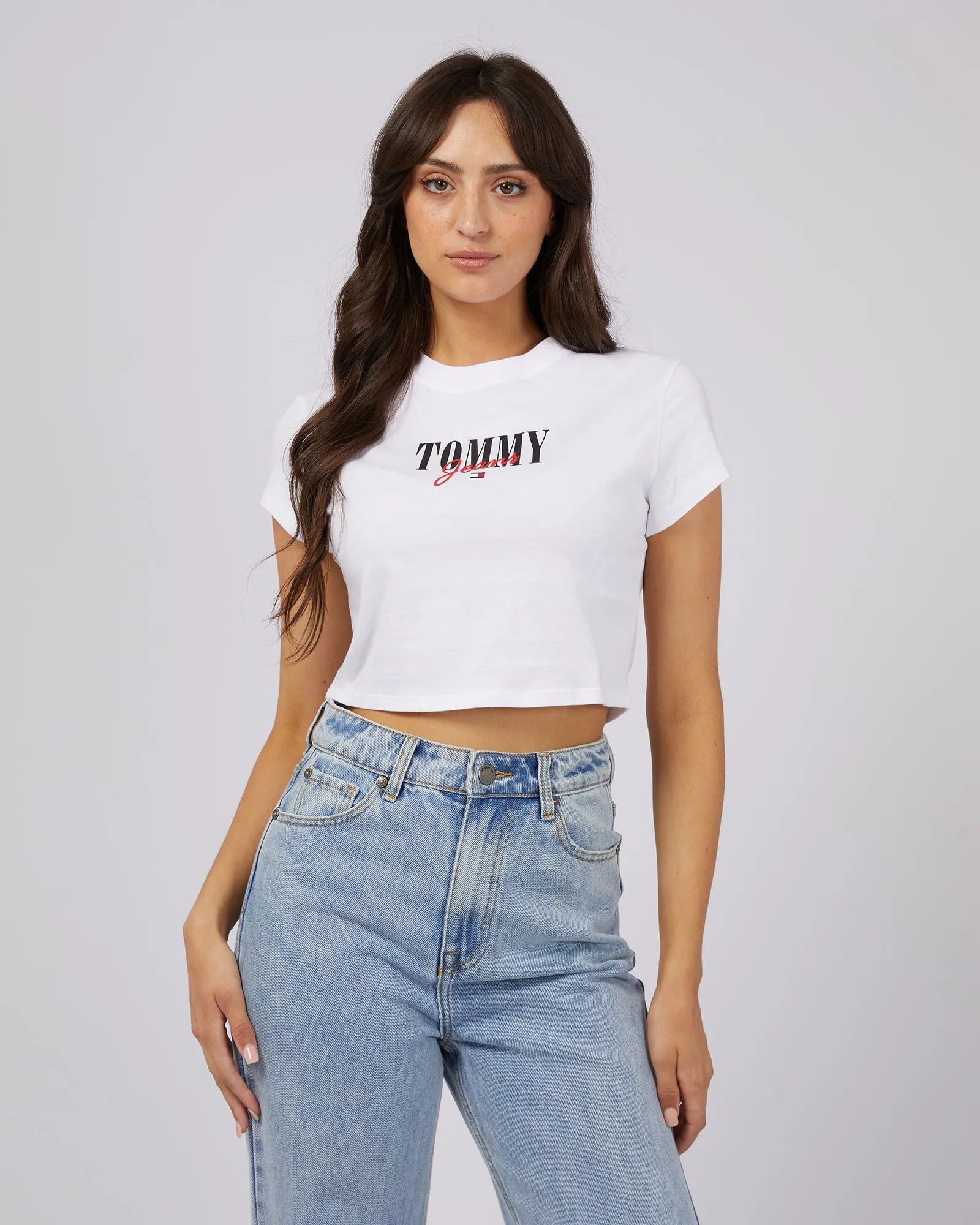 Baby Cropped Essential Logo Tee White sold by edge clothing