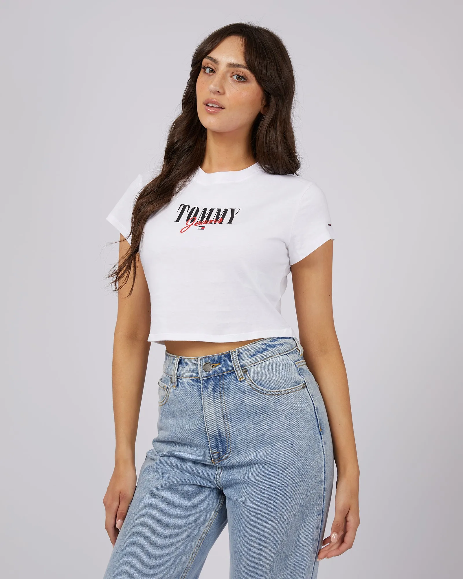 Baby Cropped Essential Logo Tee White sold by edge clothing product image thumbnail 4