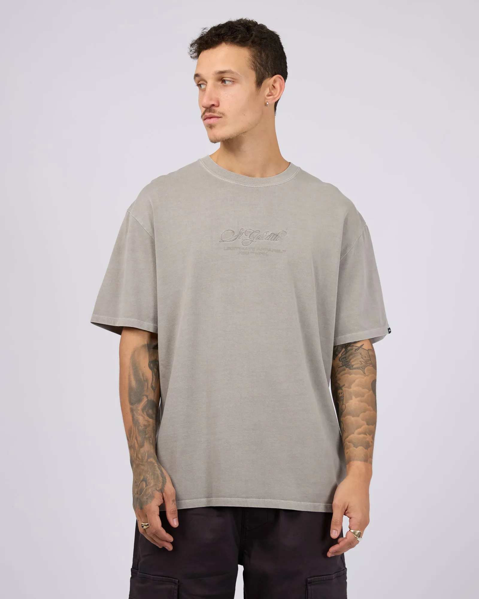Arching Tee Coal sold by edge clothing