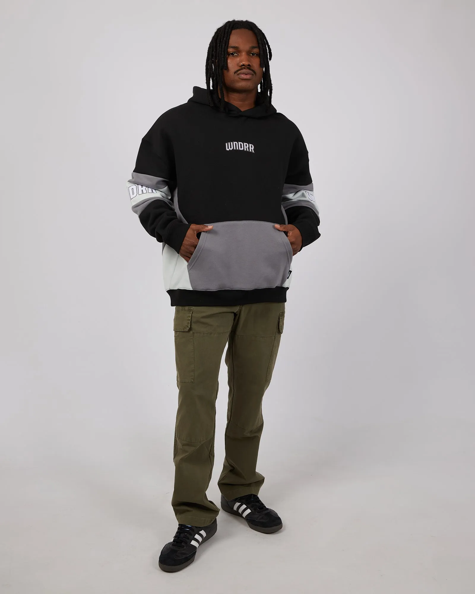 Latch Panel Hood Sweat Black & Grey sold by edge clothing product image thumbnail 2