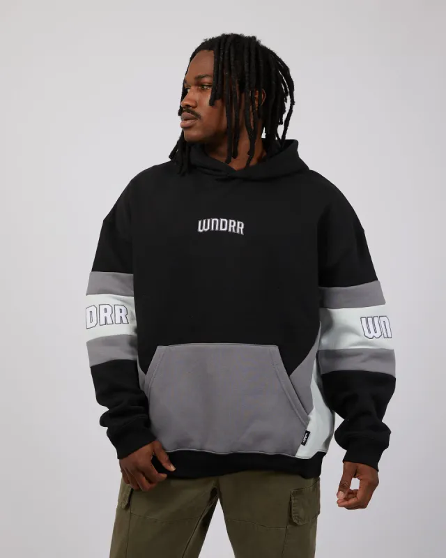 Latch Panel Hood Sweat Black & Grey sold by edge clothing