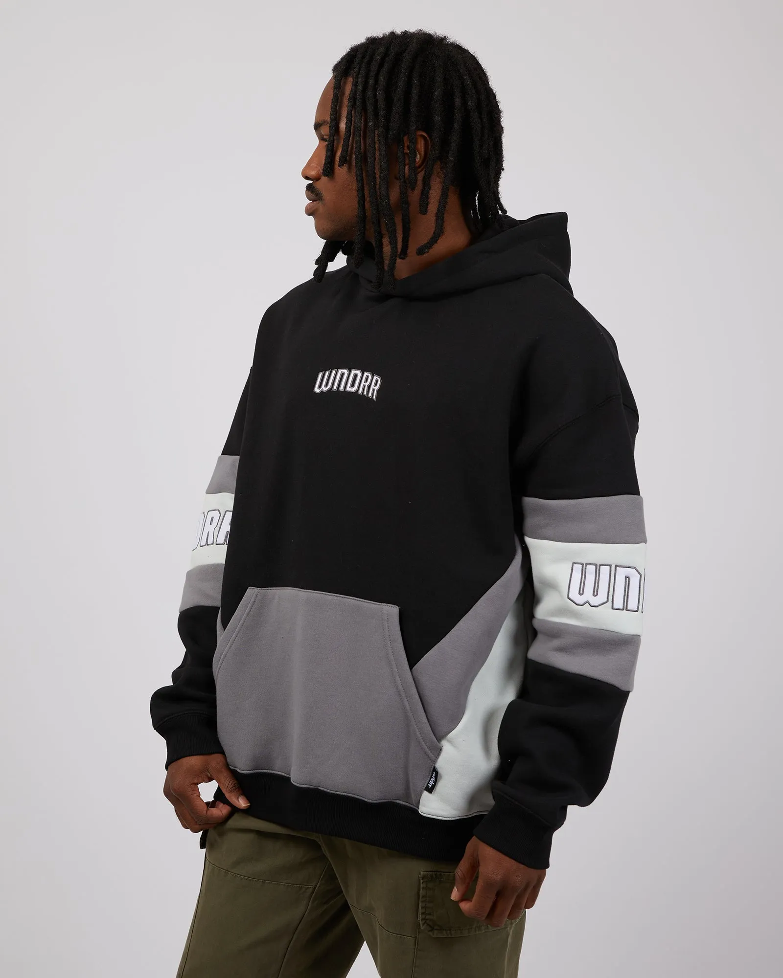 Latch Panel Hood Sweat Black & Grey sold by edge clothing product image thumbnail 4