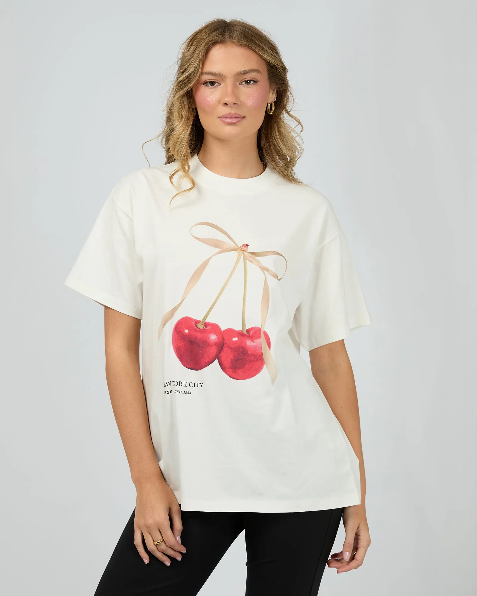 Cherry Tee Vintage White sold by edge clothing