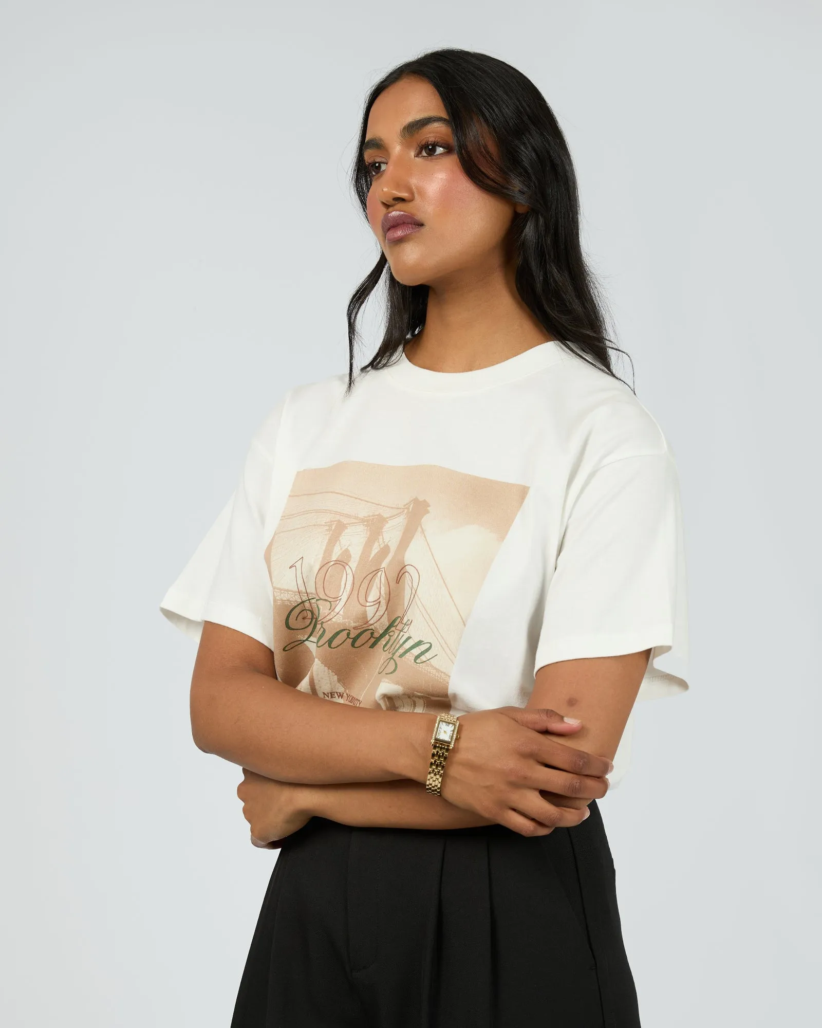 Brooklyn Oversized Tee Vintage White sold by edge clothing product image thumbnail 4